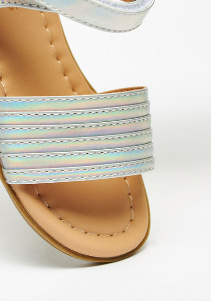 Juniors Stitch Detail Sandals with Hook and Loop Closure