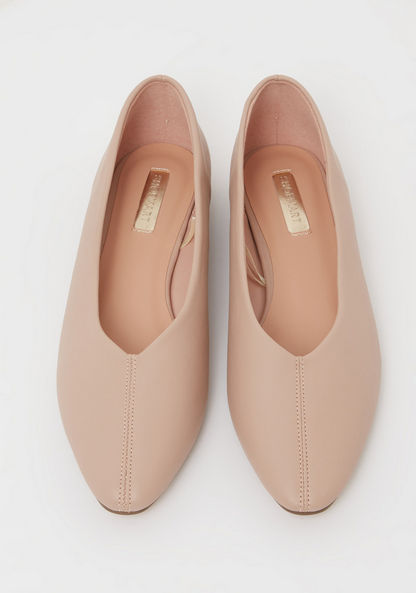 Solid Pointed Toe Ballerina Shoes-Women%27s Ballerinas-image-2