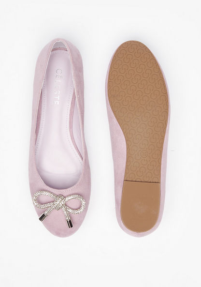 Celeste Women's Bow Accent Slip-On Round Toe Ballerina Shoes-Women%27s Ballerinas-image-3
