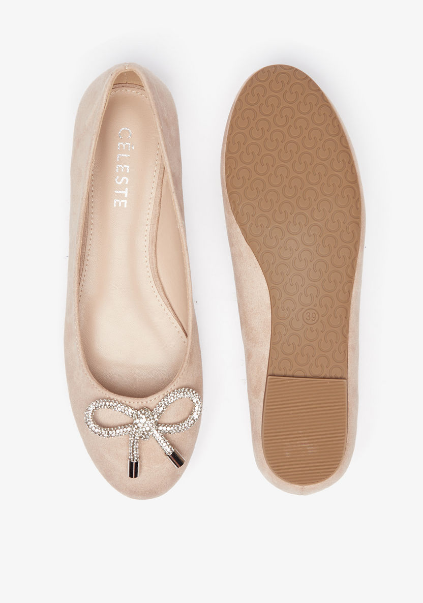 Celeste Women's Bow Accent Slip-On Round Toe Ballerina Shoes-Women%27s Ballerinas-image-4