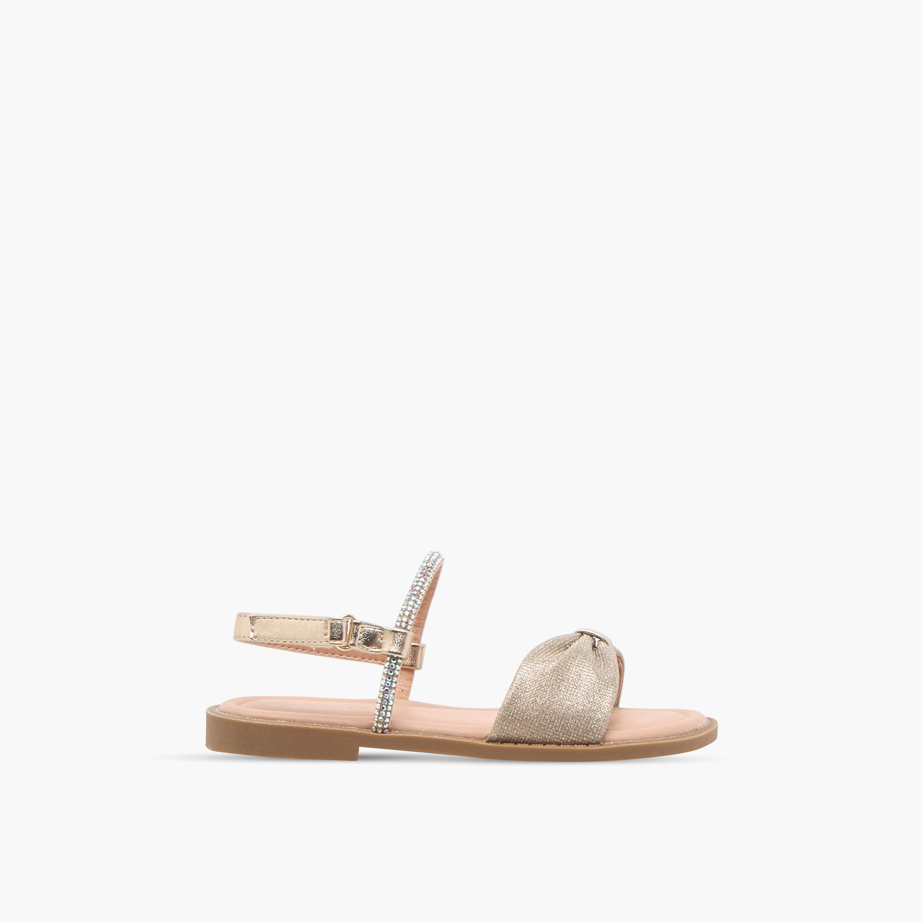Juniors Embellished Sandals with Hook and Loop Closure-girls-shoes-sandals-image-6