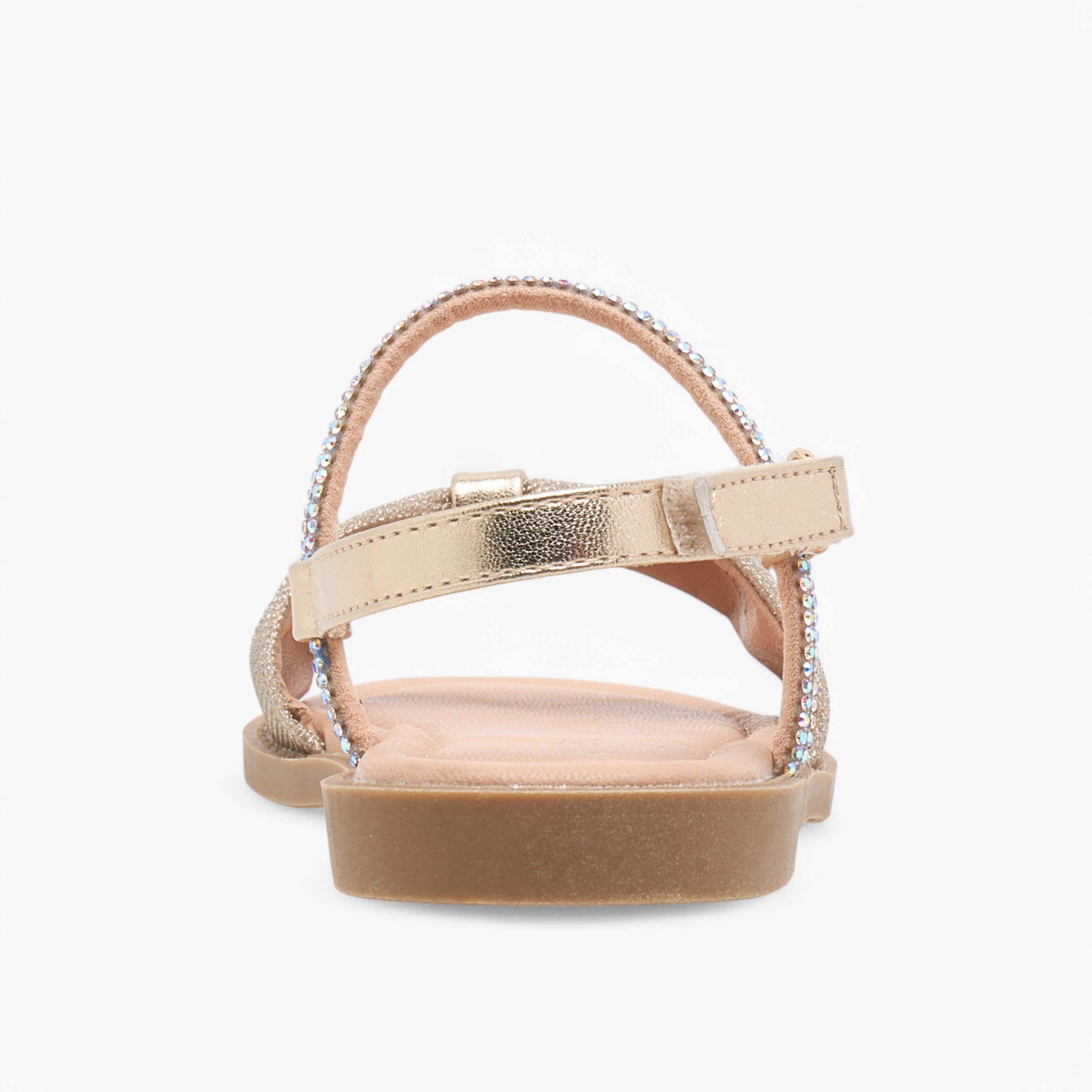 Juniors Embellished Sandals with Hook and Loop Closure-girls-shoes-sandals-image-8