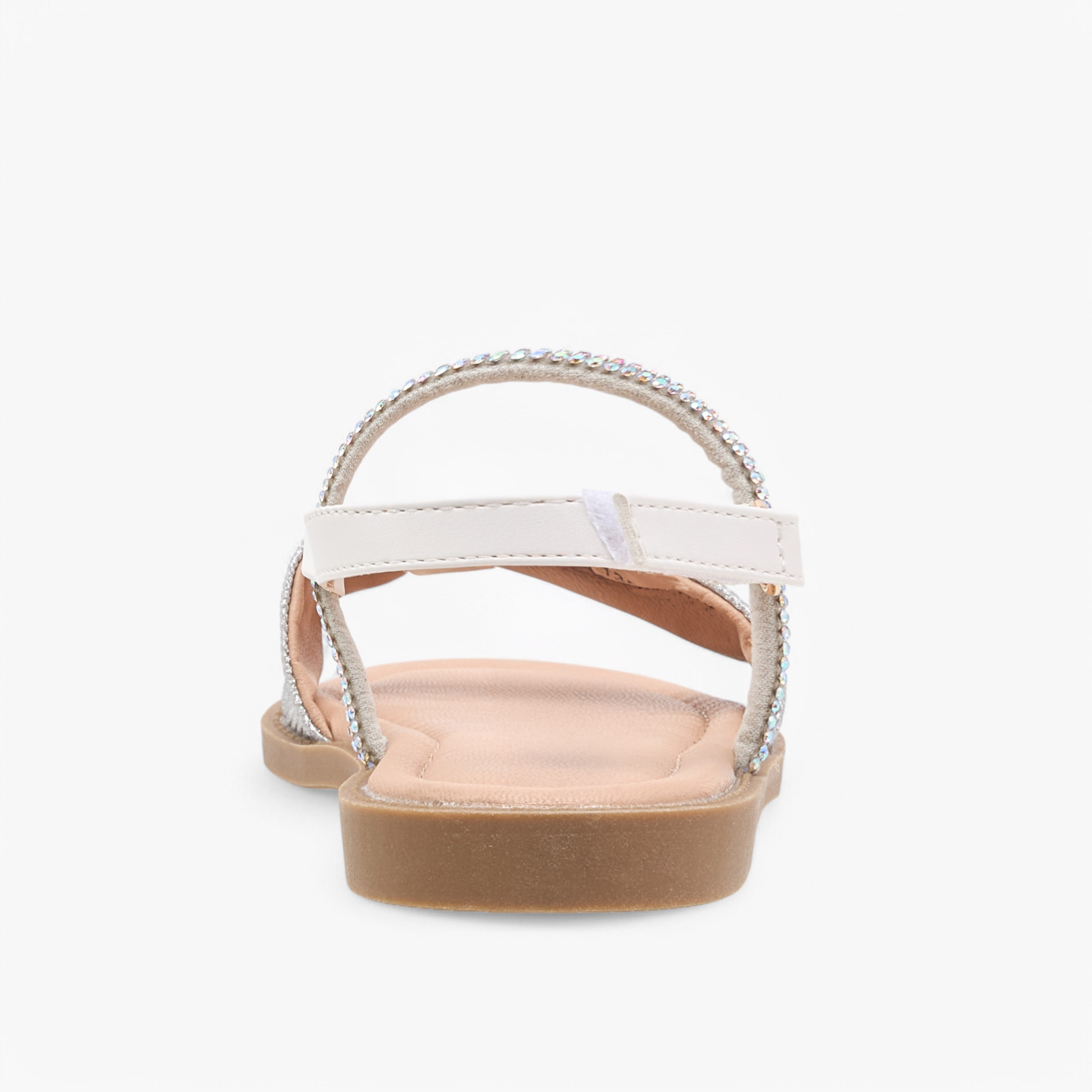 Juniors Embellished Sandals with Hook and Loop Closure-girls-shoes-sandals-image-4