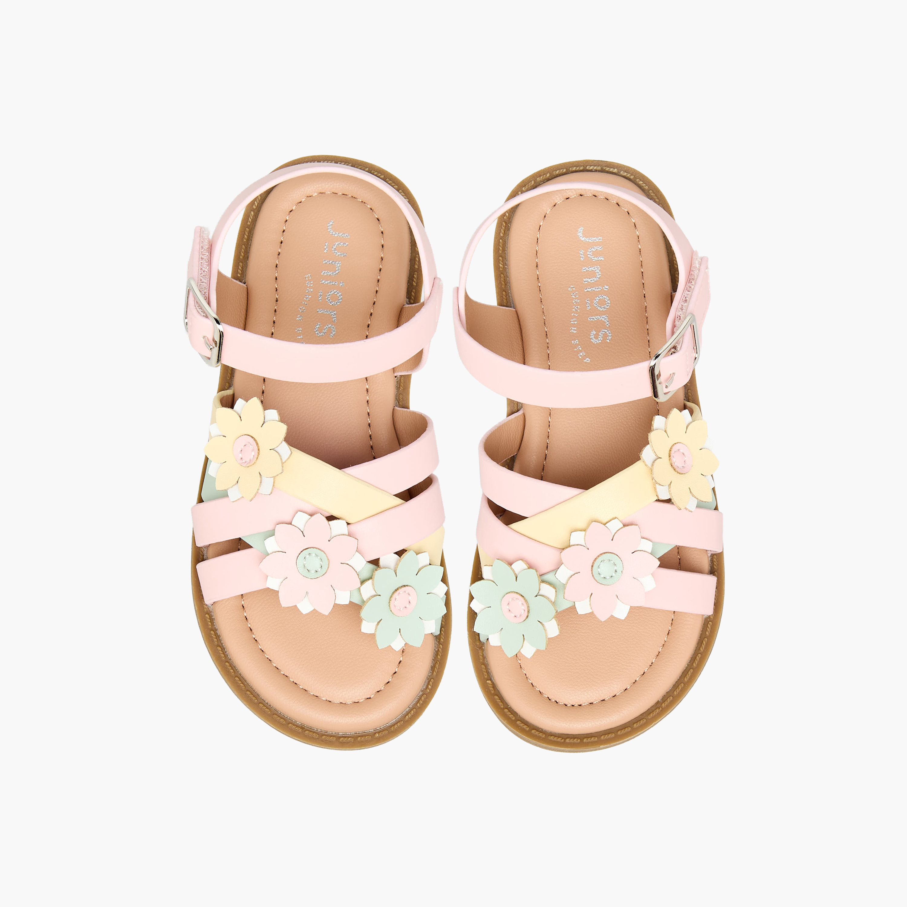 Juniors Girls Hook & Loop Flat Sandals-girls-shoes-sandals-image-1