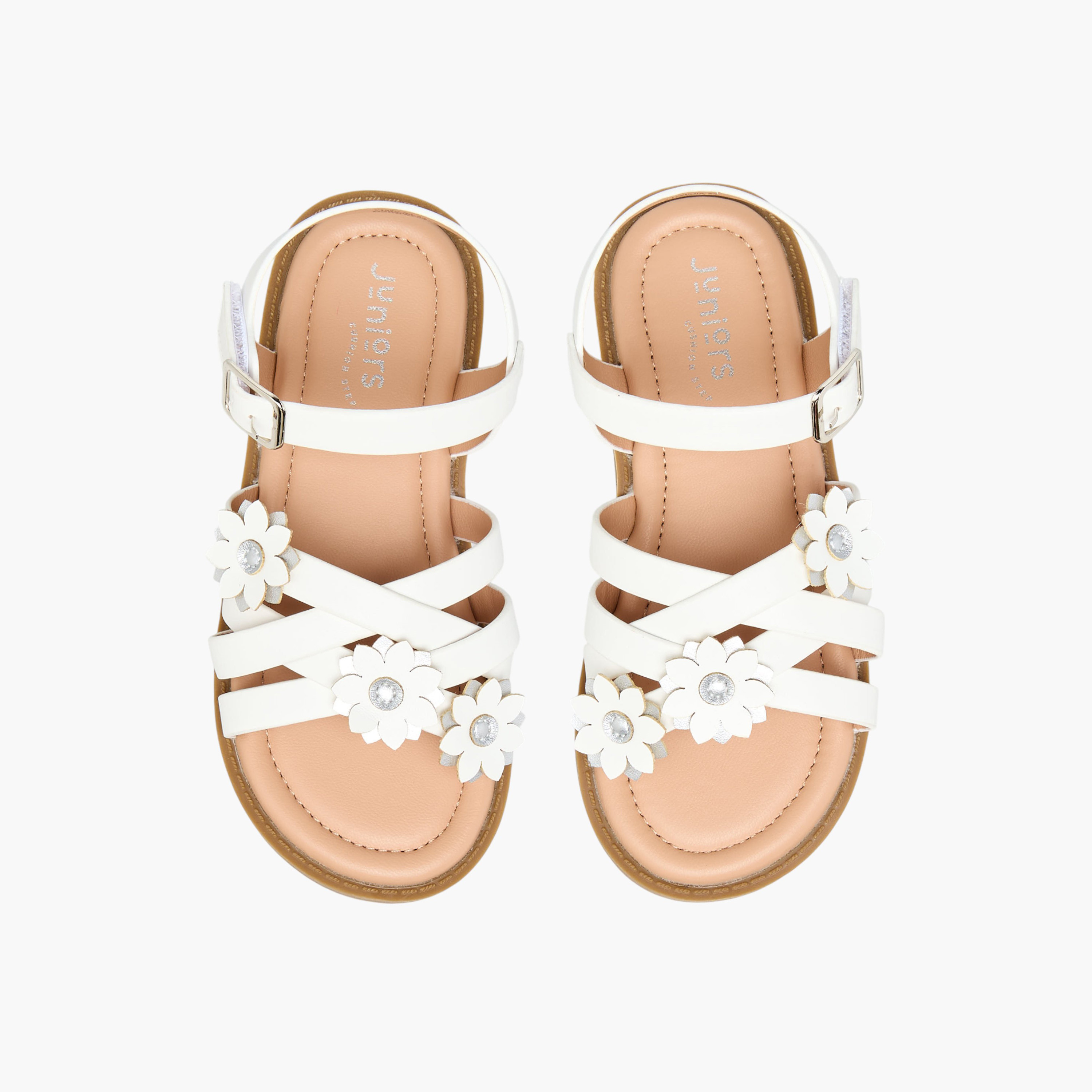صندل مسطح بشريط إغلاق لاصق للبنات من جونيورز-girls-shoes-sandals-image-1