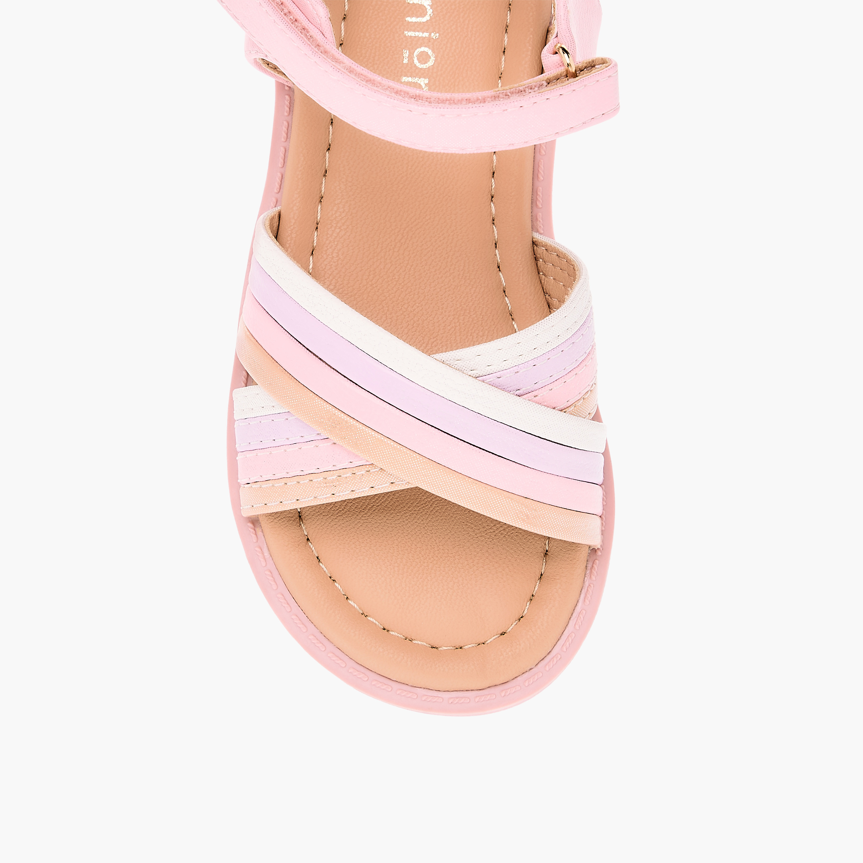 صندل بقوالب ملونّة وأحزمة متقاطعة وشريط إغلاق لاصق من جونيورز-girls-shoes-sandals-image-3