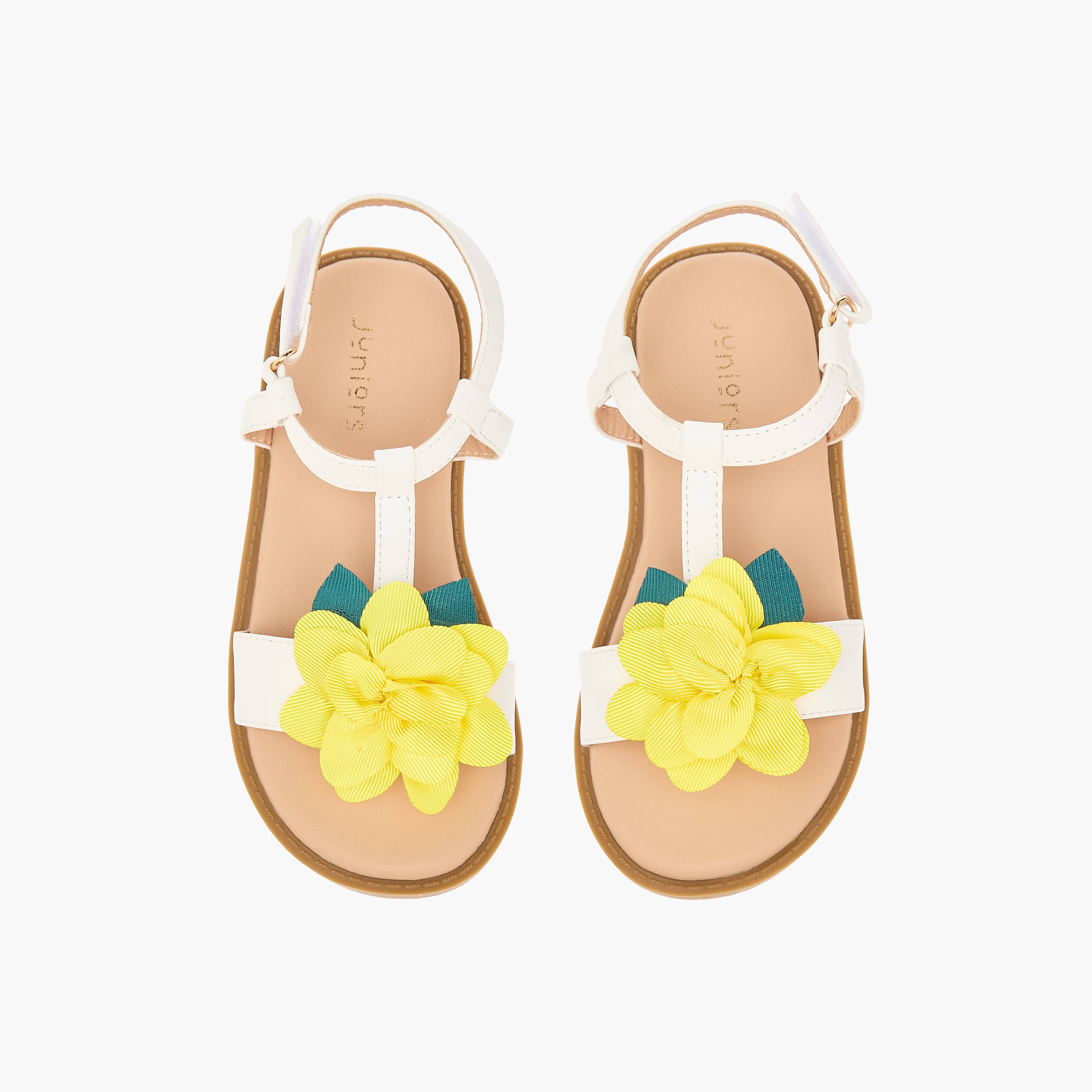 صندل بزخارف زهرية وشريط إغلاق لاصق من جونيورز-girls-shoes-sandals-image-1