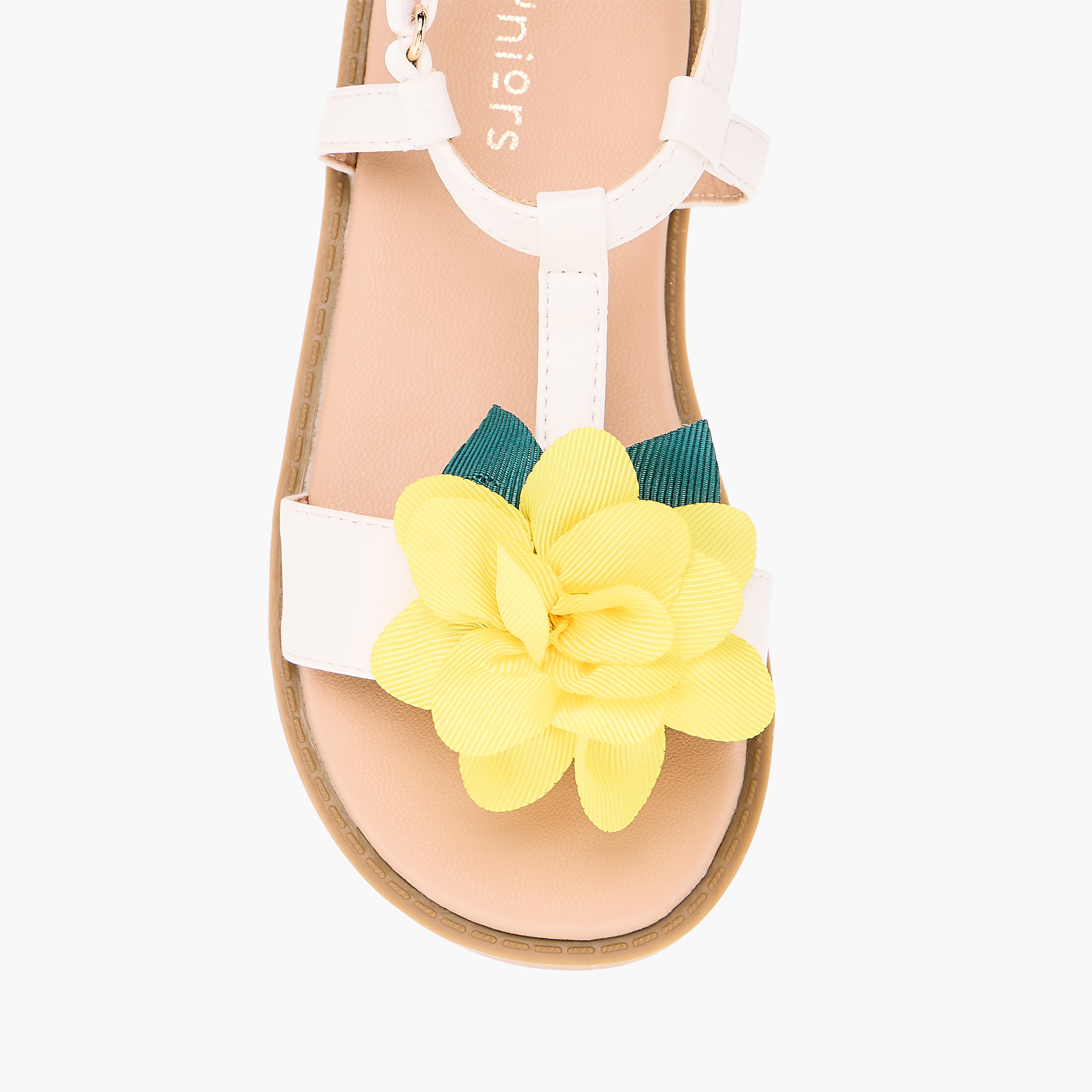 صندل بزخارف زهرية وشريط إغلاق لاصق من جونيورز-girls-shoes-sandals-image-3