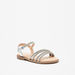 Little Missy Embellished Strappy Sandals with Hook and Loop Closure-Girl%27s Sandals-thumbnail-0