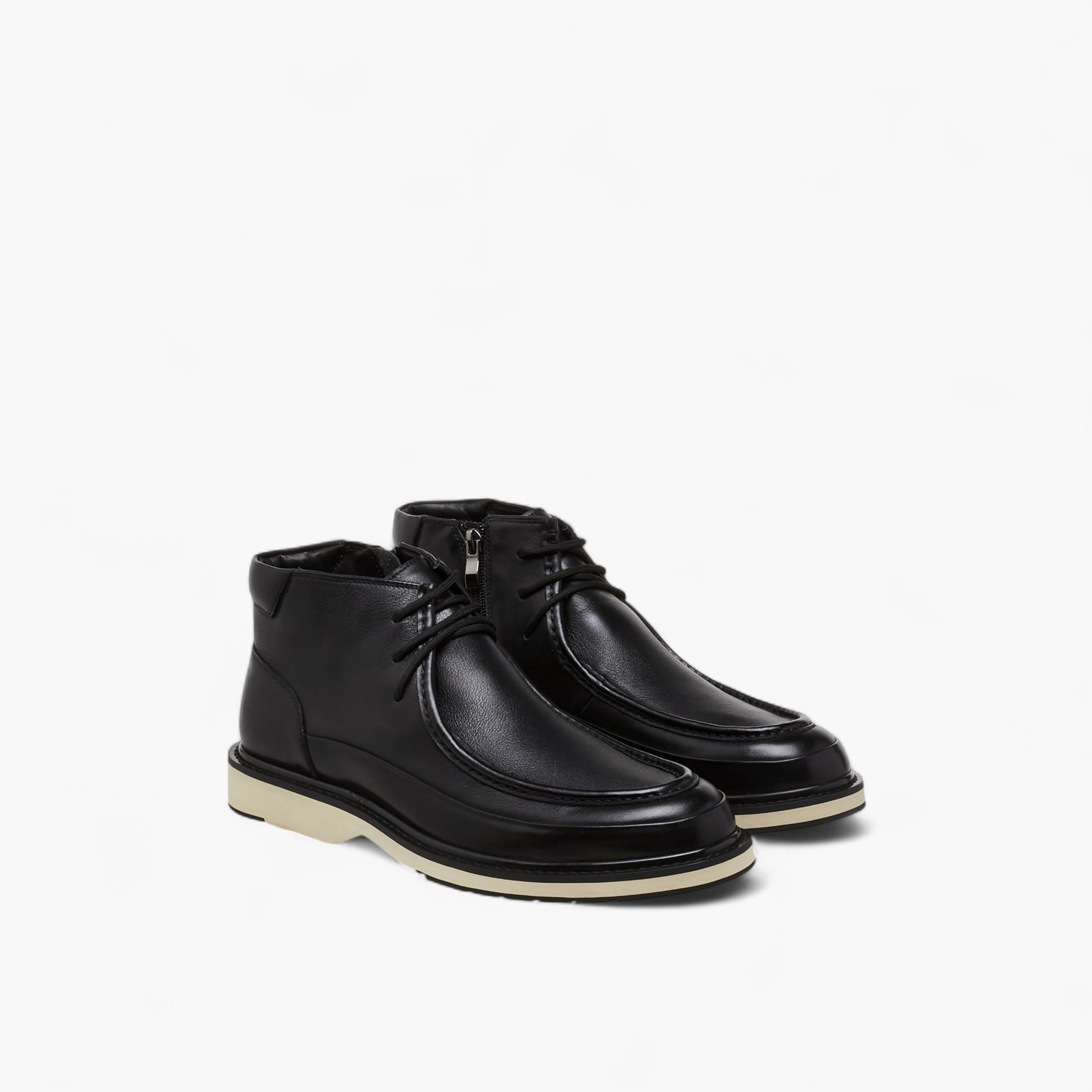 Duchini Men Lace-Up Leather Chukka Boots-men-shoes-boots-image-1