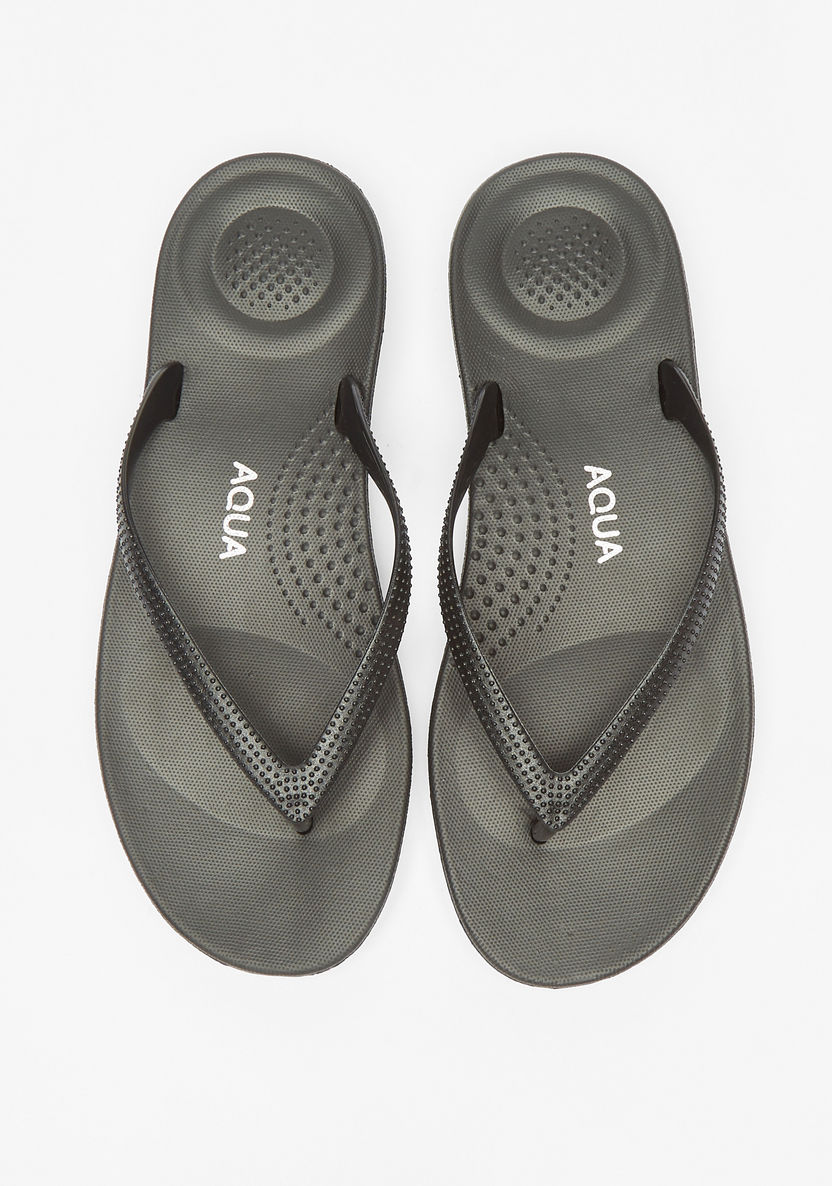 Aqua Textured Slip-On Flip Flops-Women%27s Flip Flops & Beach Slippers-image-0