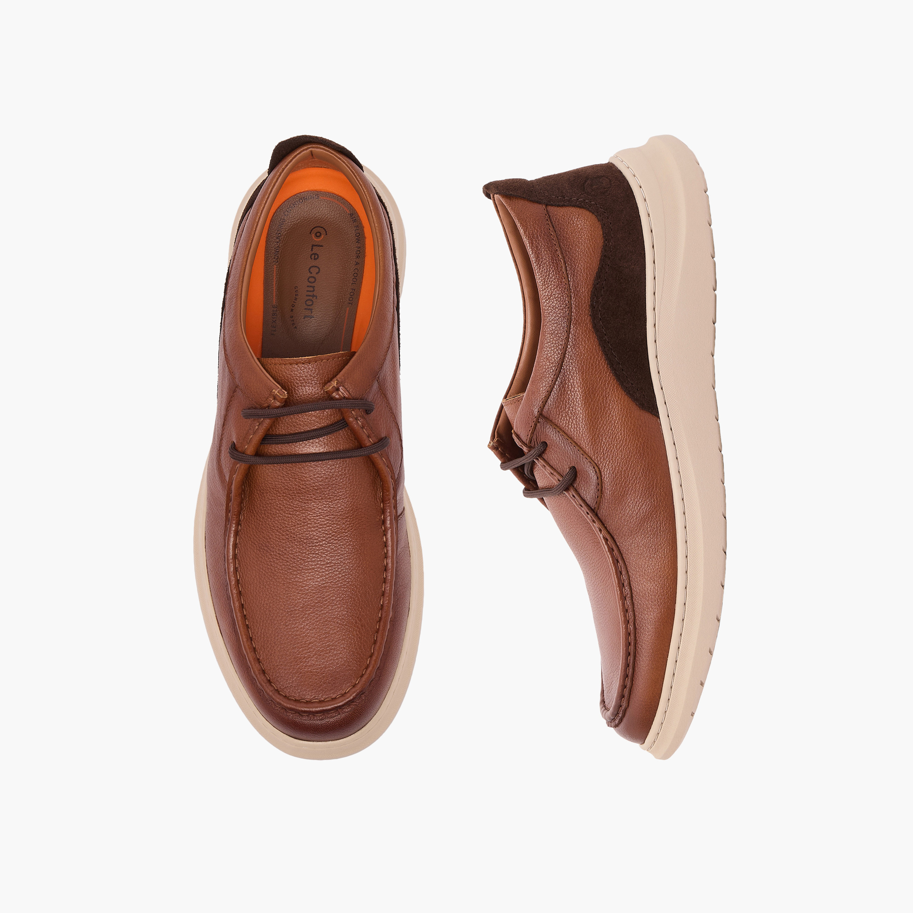 حذاء سنيكرز جلد برباط للرجال من لو كونفورت-men-shoes-sneakers-image-1