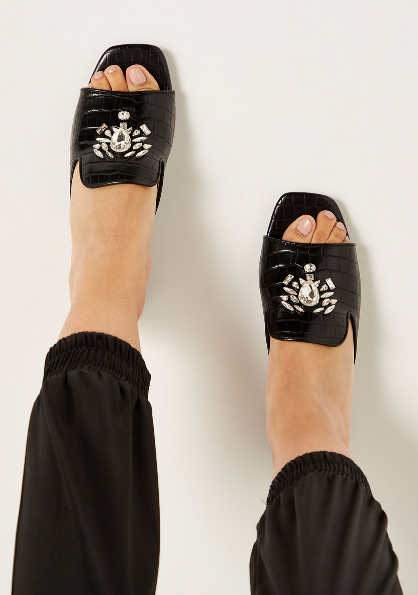Celeste Women's Embellished Slip-On Sandals with Block Heels-Women%27s Heel Sandals-image-0