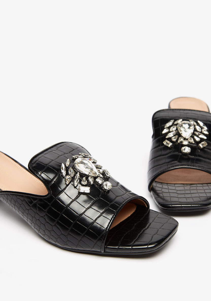 Celeste Women's Embellished Slip-On Sandals with Block Heels-Women%27s Heel Sandals-image-5