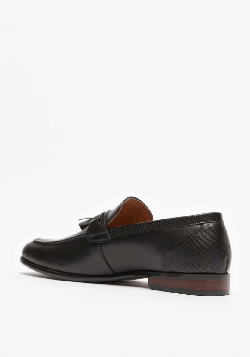 Duchini Men's Leather Slip-On Loafers with Tassel Detail-Loafers-image-2