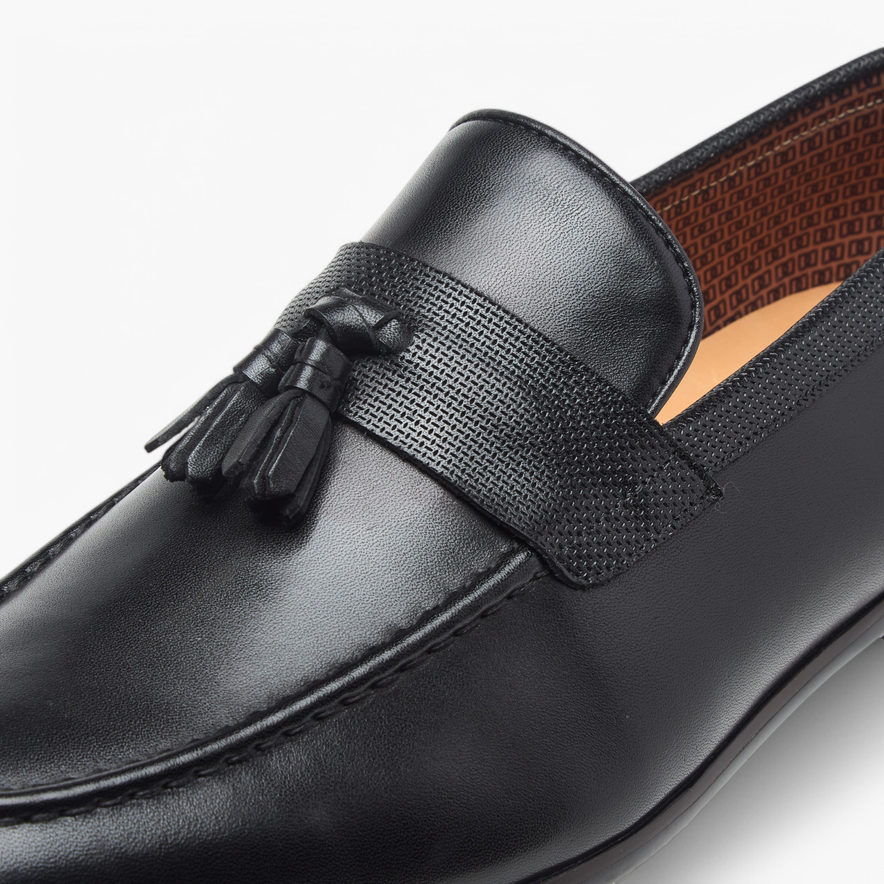Duchini Men's Leather Slip-On Loafers with Tassel Detail -men-shoes-formalshoes-image-4
