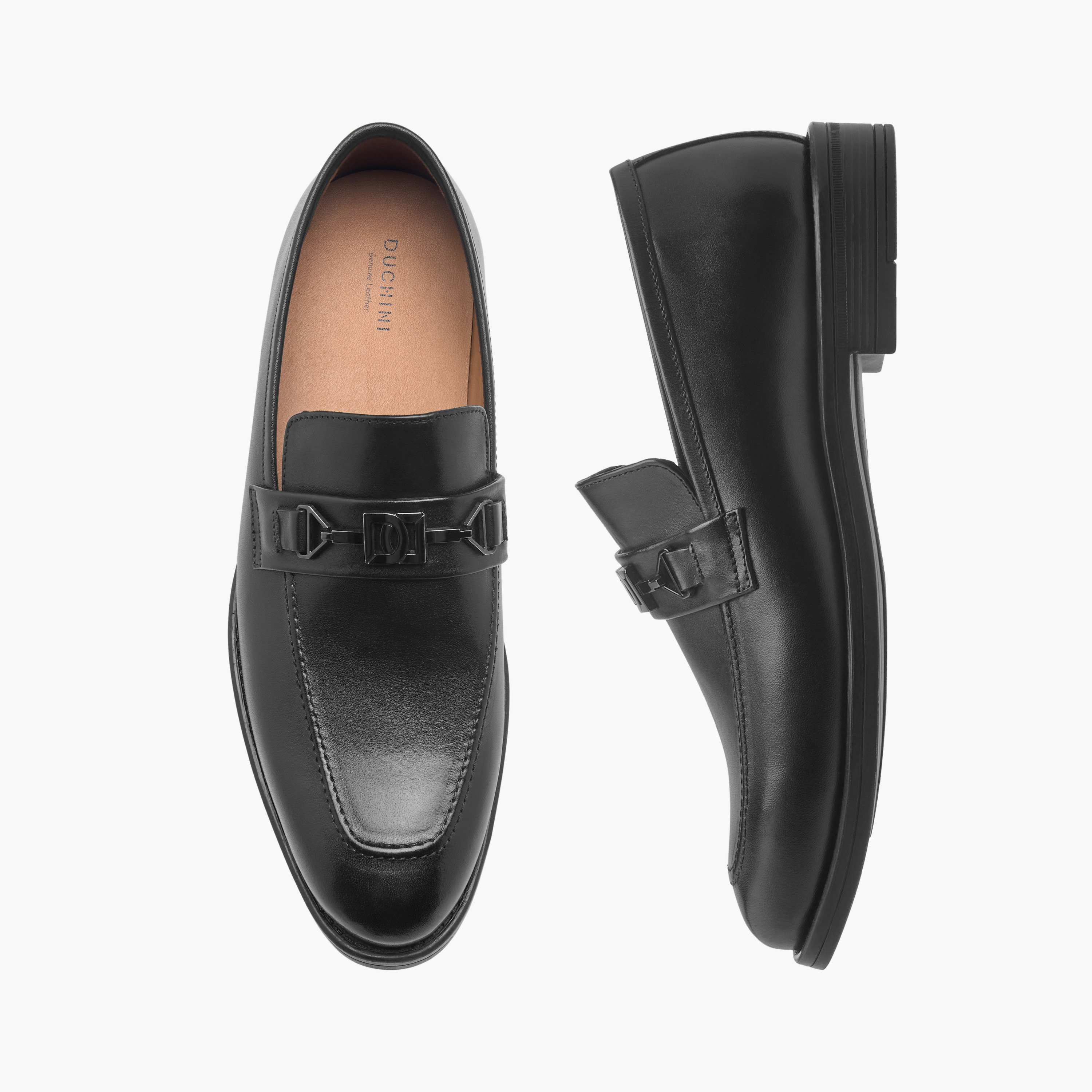 حذاء جلد سهل الارتداء بتفاصيل إبزيم للرجال من دوتشيني-men-shoes-formalshoes-image-1