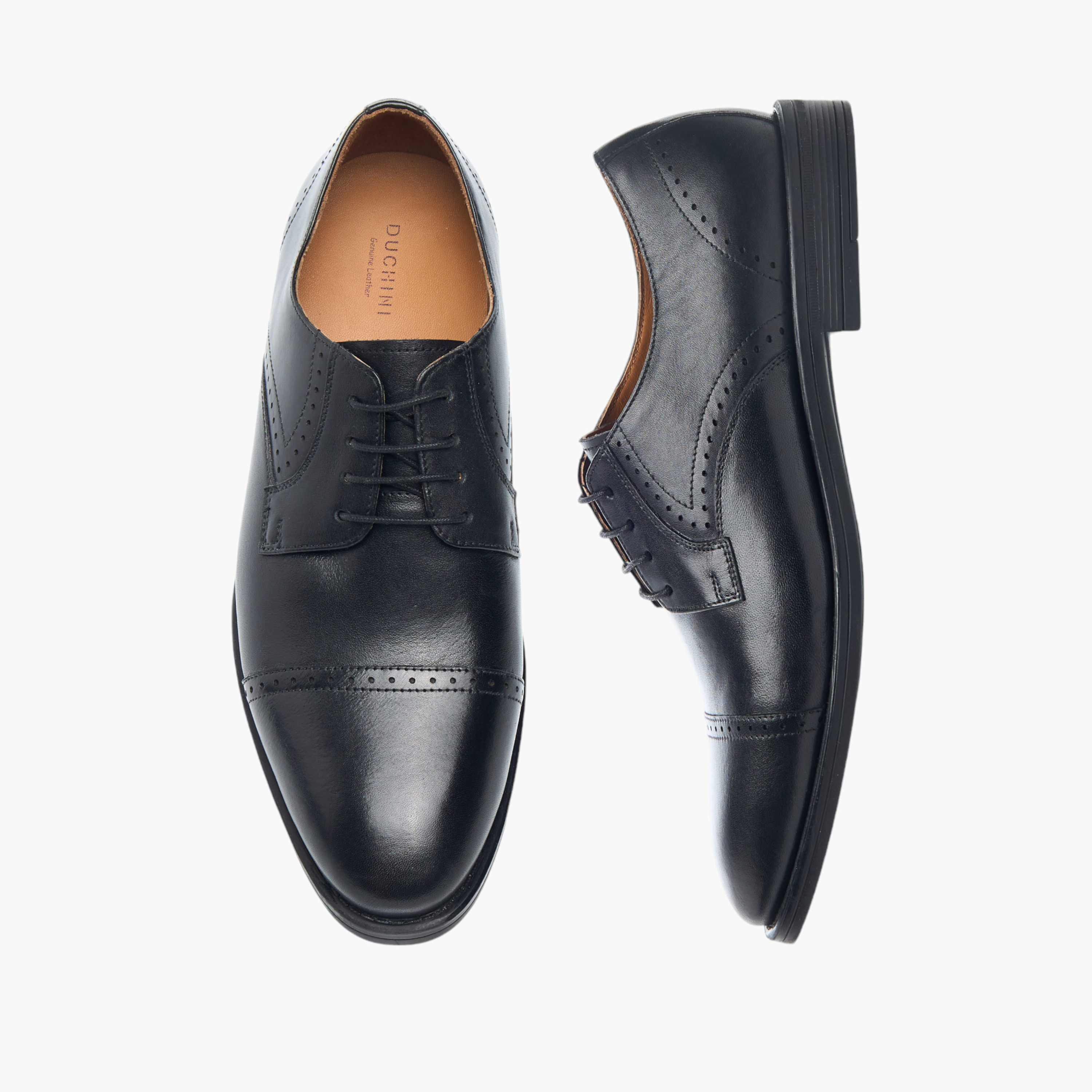 Duchini Men Genuine Leather Lace-Up Derby Shoes-men-shoes-formalshoes-image-1