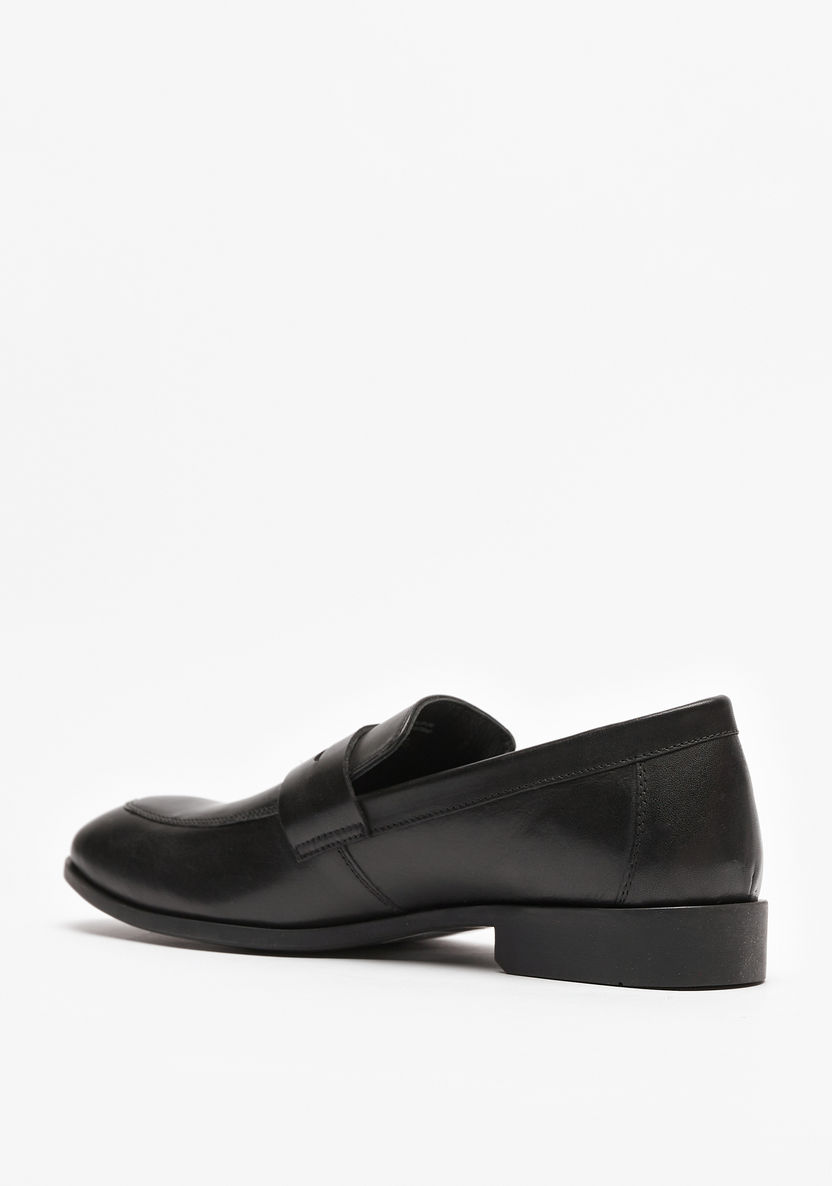 Duchini Men's Leather Slip-On Loafers with Cutout Detail-Loafers-image-2