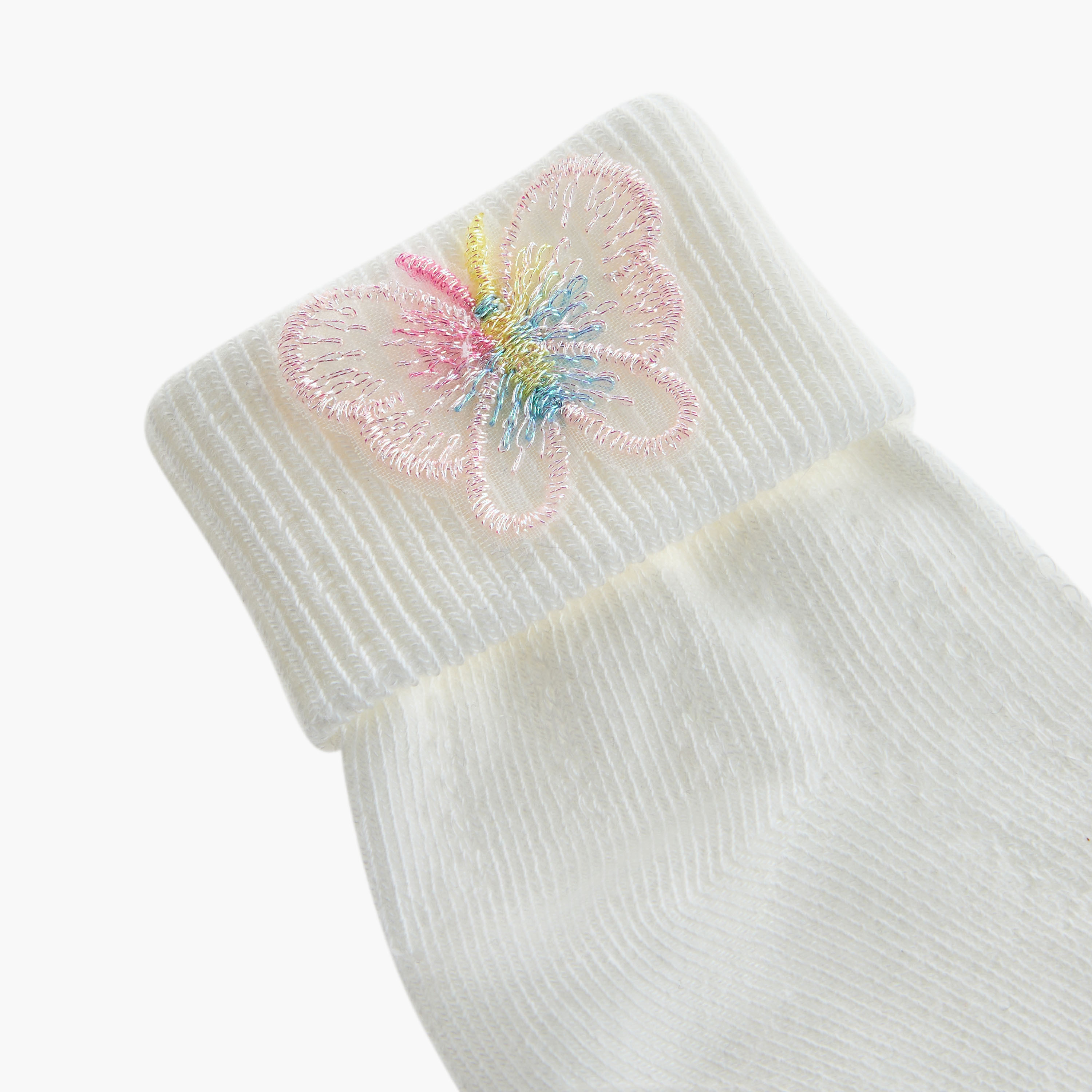 Pack of 2 Flora Bella Girls Socks with Butterfly Embroidery-girls-accessories-socks-image-3