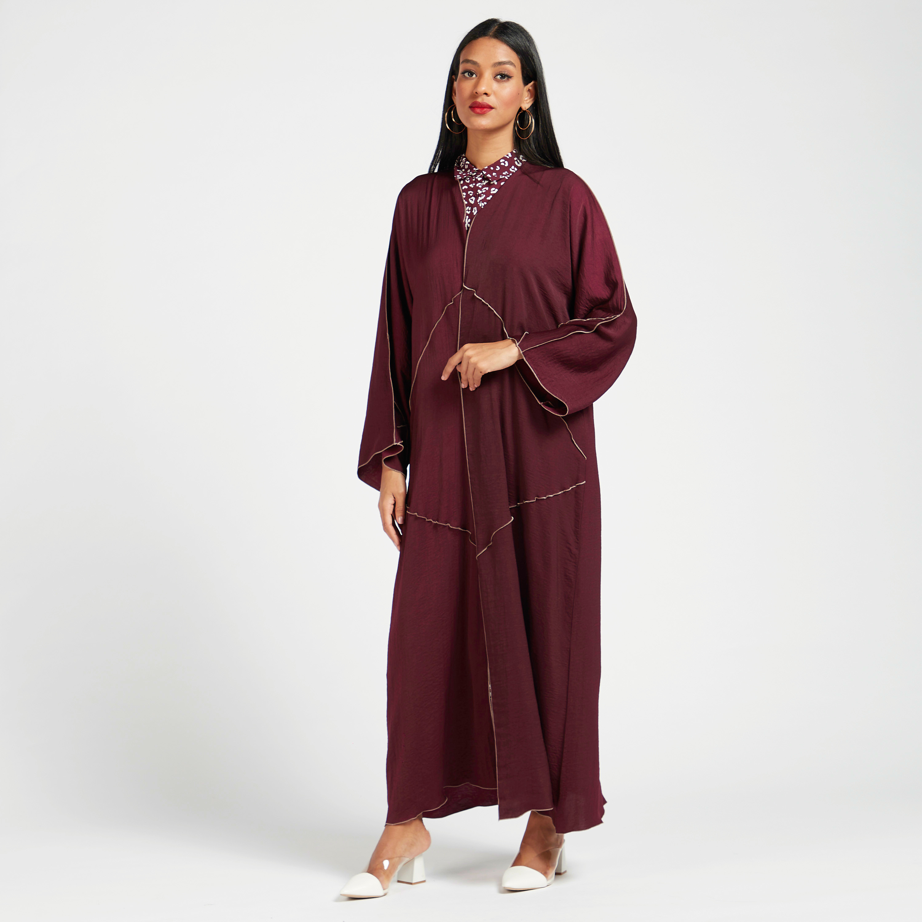 Yara Solid Open Front Abaya-women-arabicclothing-abayas-image-1