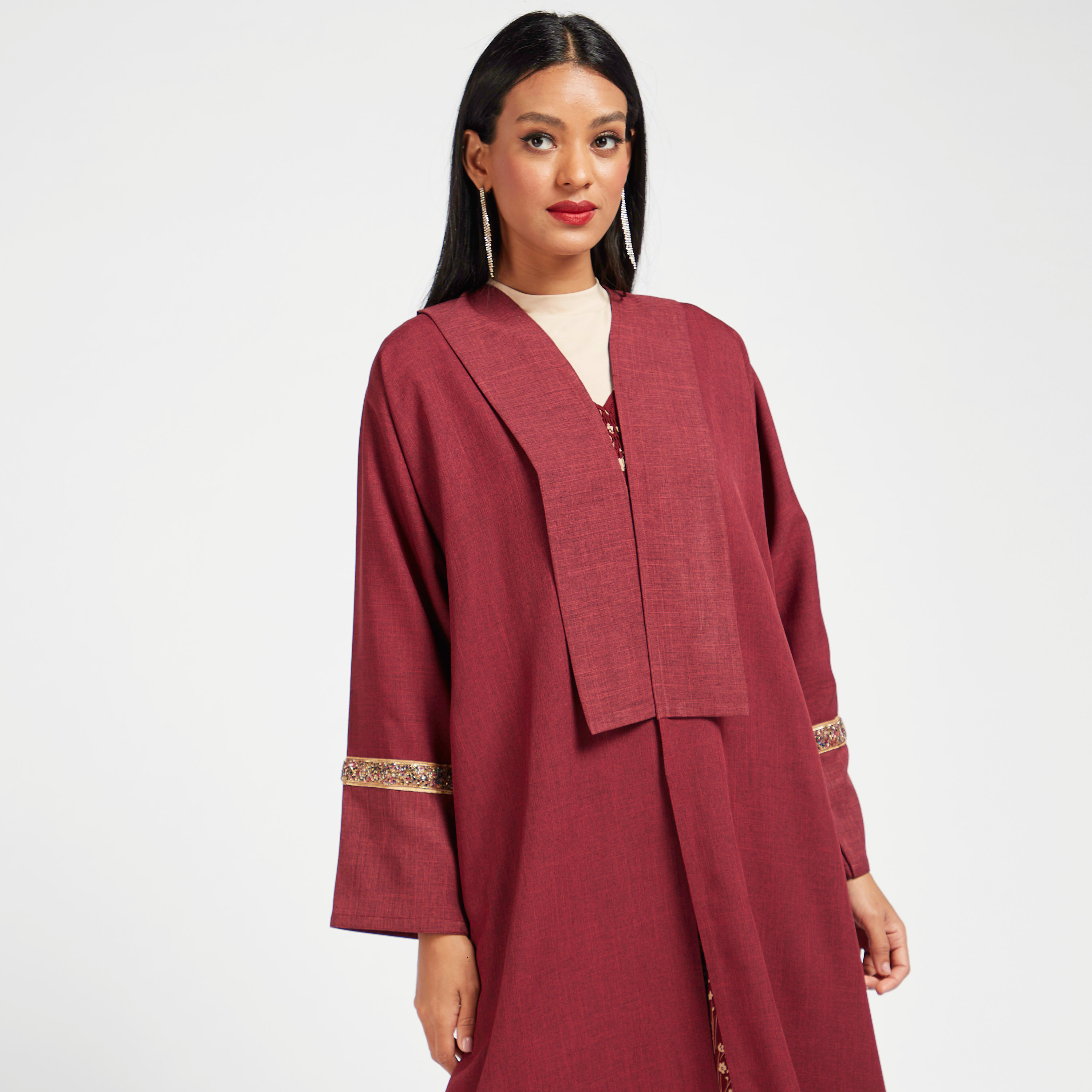 عباية سادة مفتوحة من الأمام من يارا-women-arabicclothing-abayas-image-3