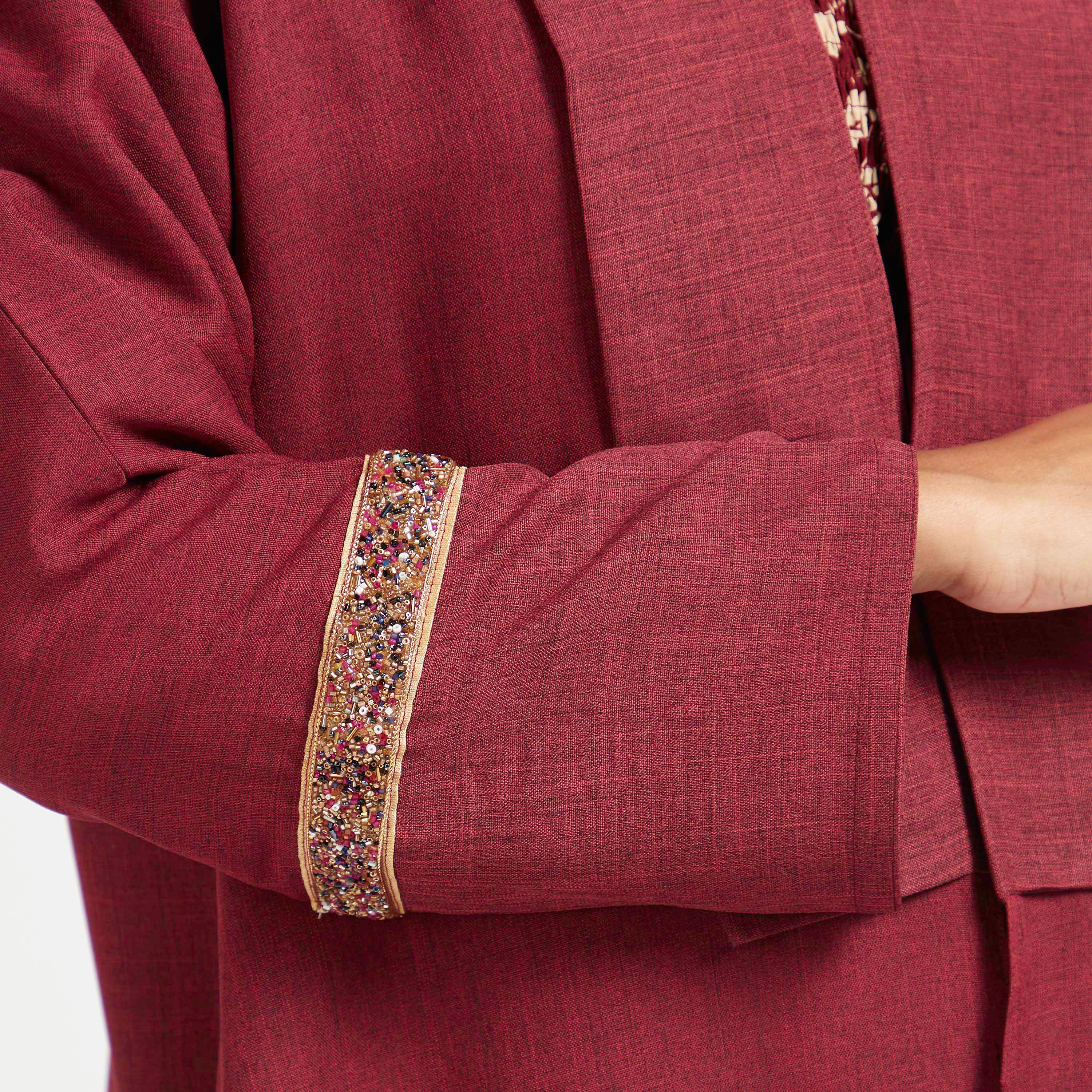 عباية سادة مفتوحة من الأمام من يارا-women-arabicclothing-abayas-image-4