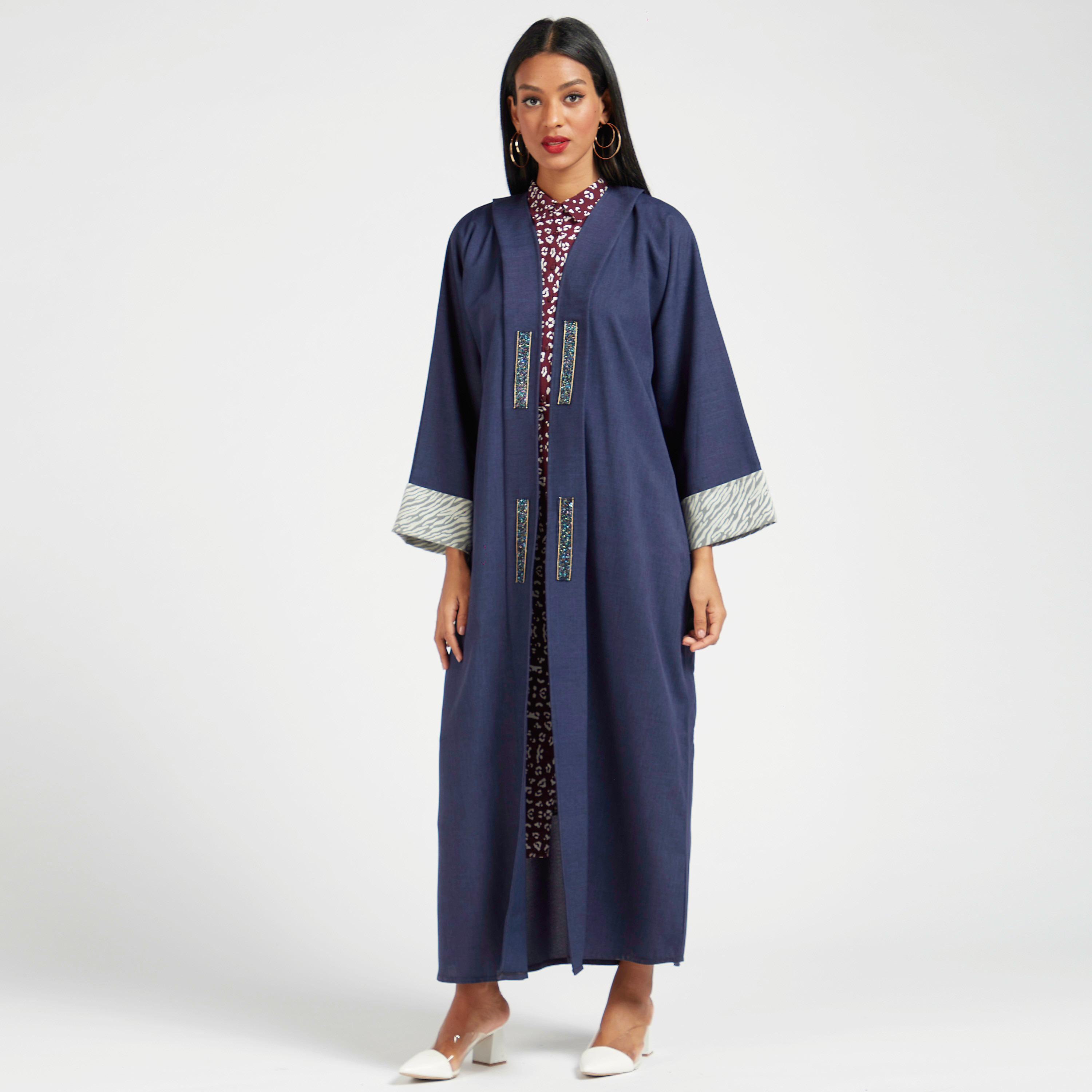 Yara Embellished Open Front Abaya-women-arabicclothing-abayas-image-1