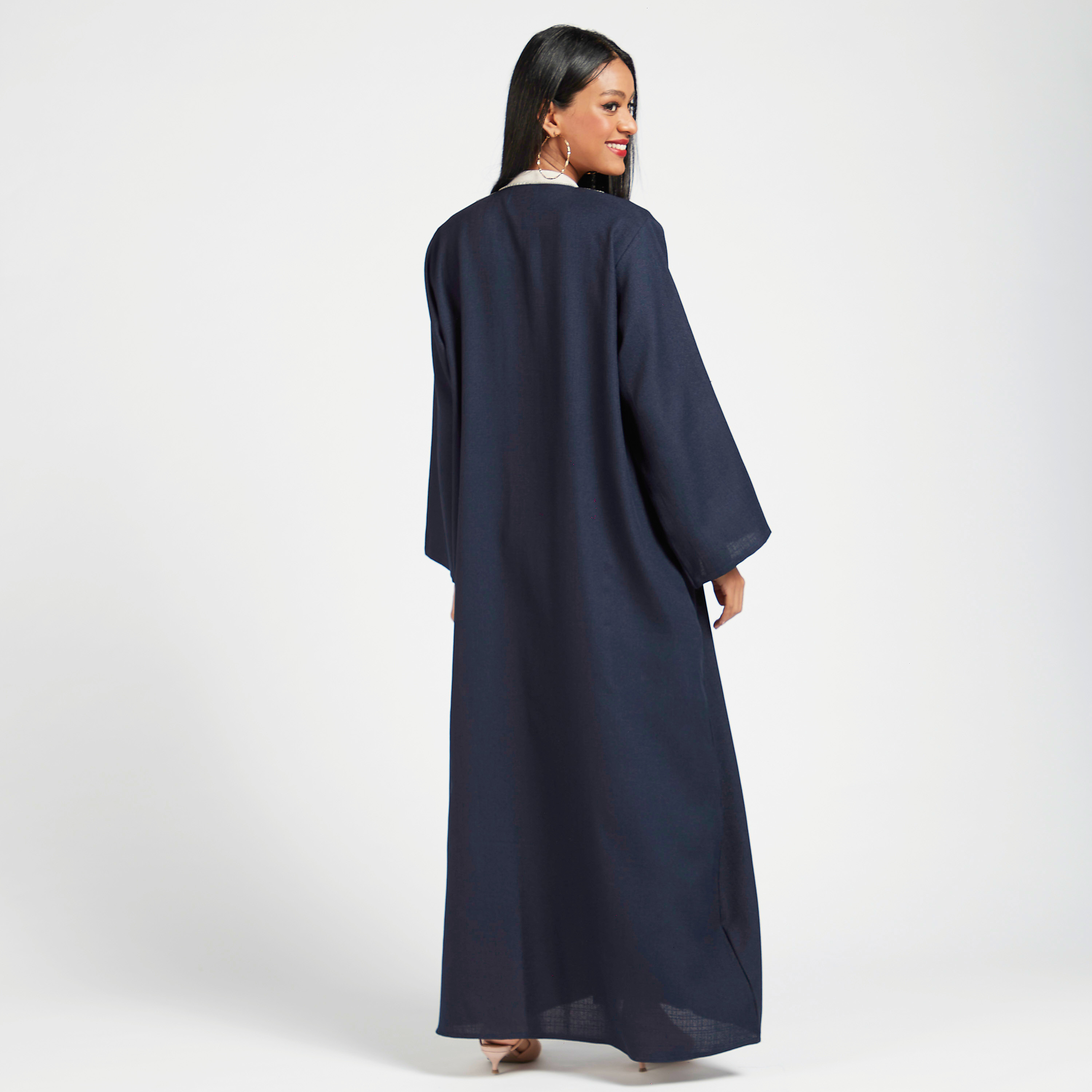 Yara Printed Panelled Abaya with V-neck-women-arabicclothing-abayas-image-4
