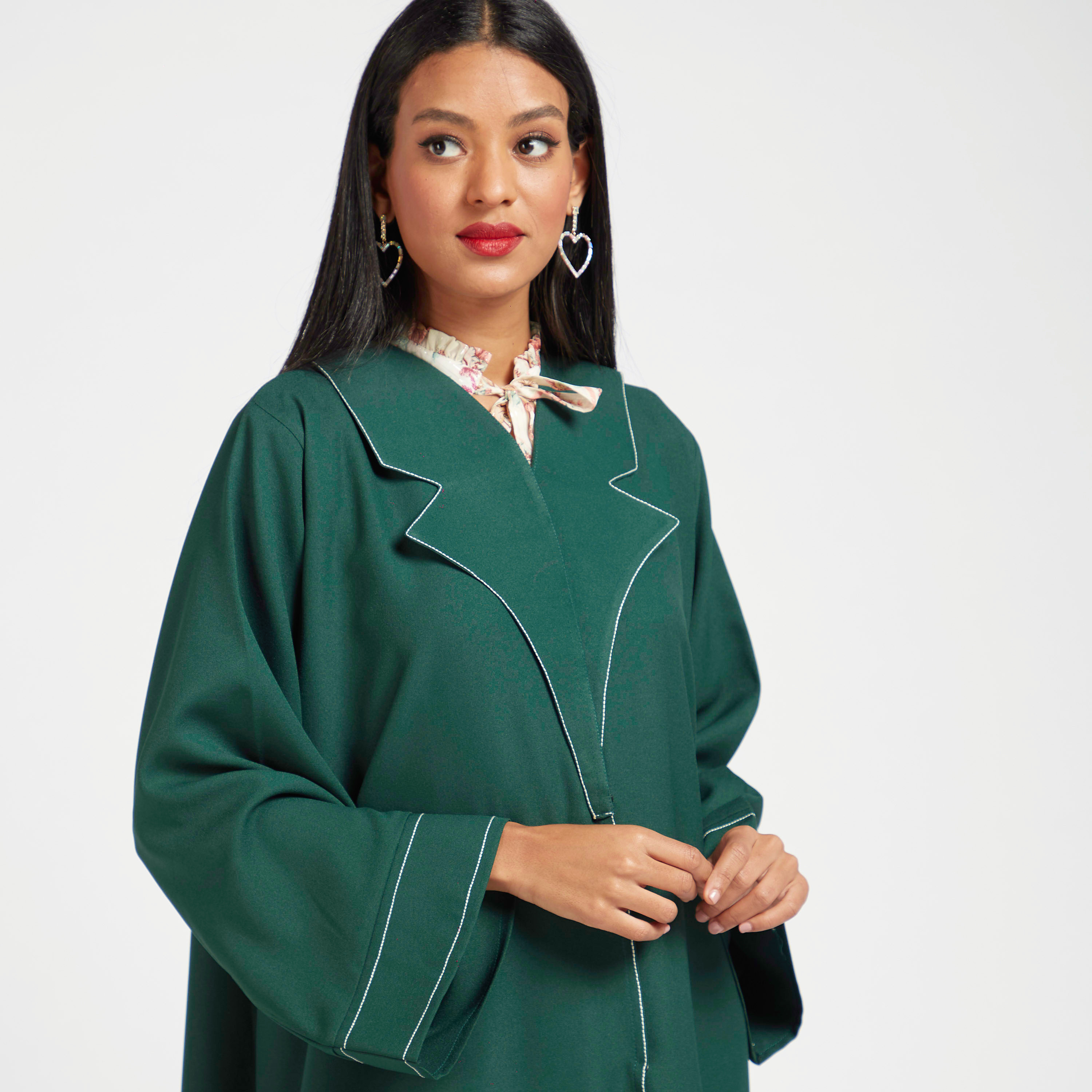 Yara Solid Abaya with Notch Lapel-women-arabicclothing-abayas-image-3