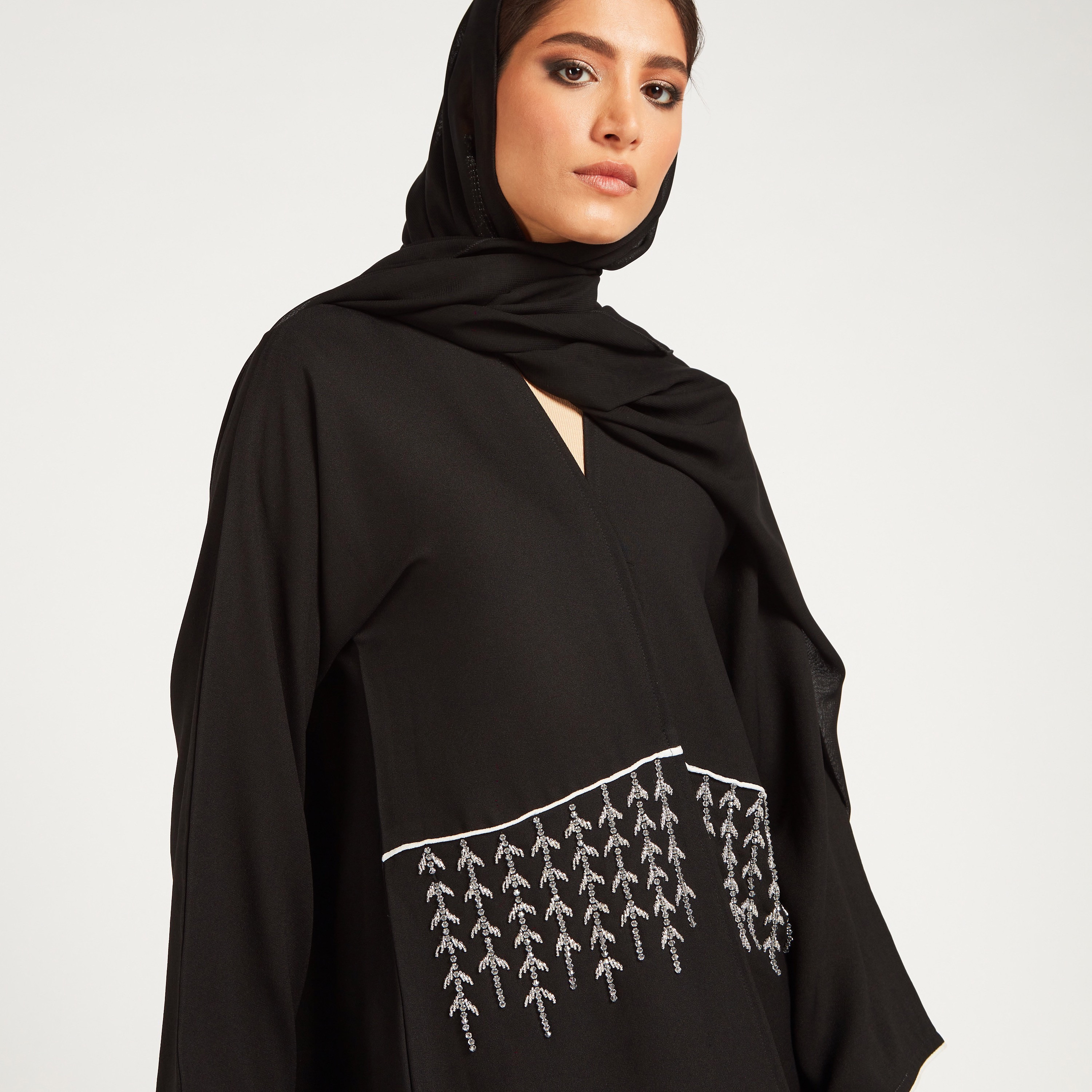 Yara Embellished A-line Abaya with Long Sleeves-women-arabicclothing-abayas-image-2