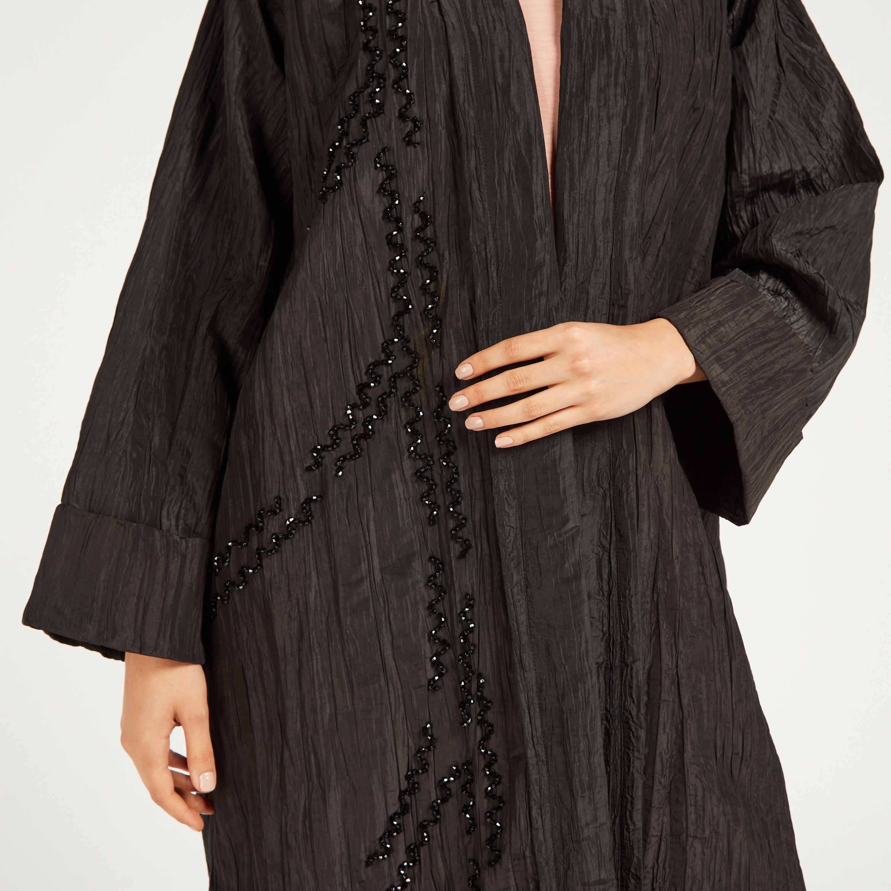 Yara Embellished Open Front Abaya with Long Sleeves-women-arabicclothing-abayas-image-3