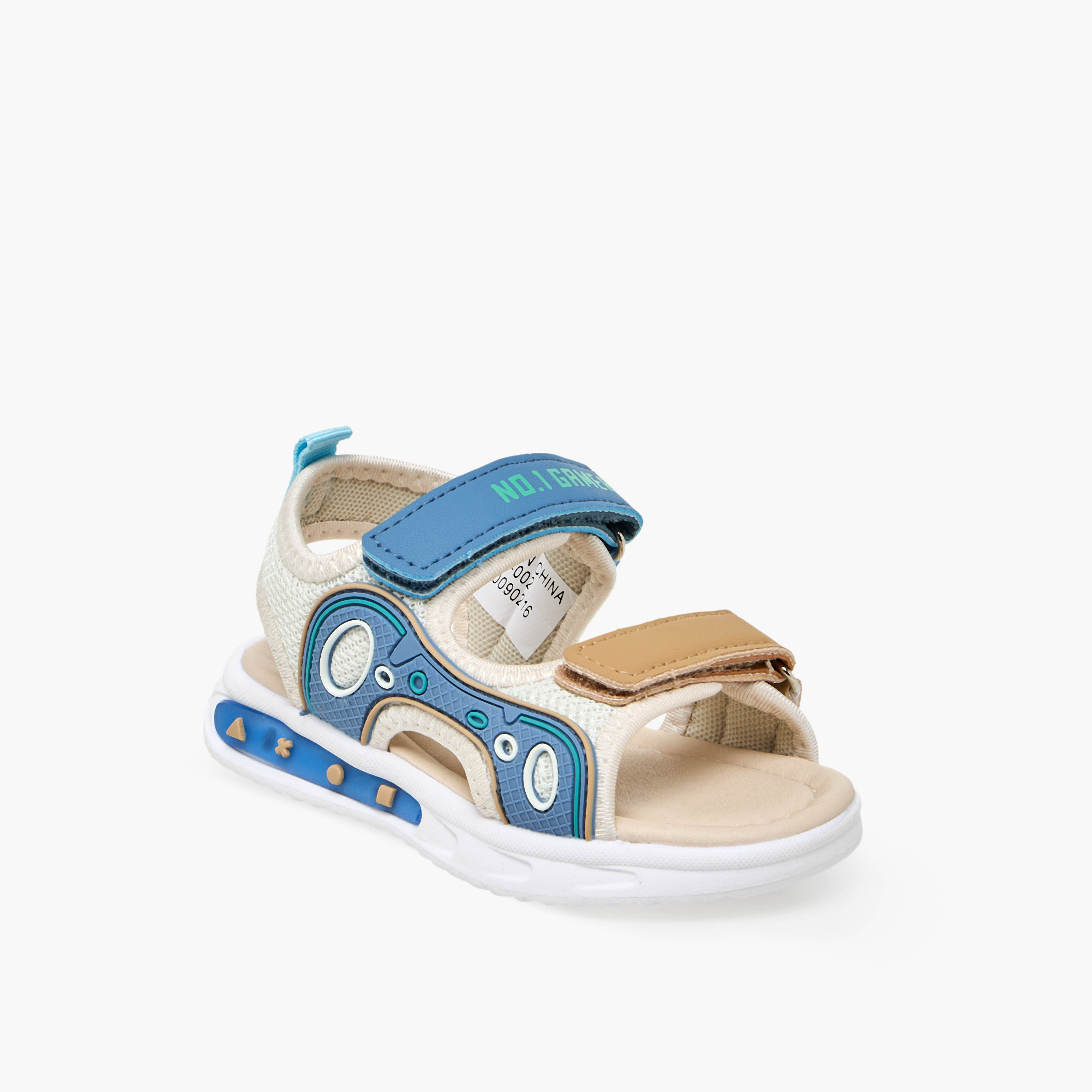 صندل بطبعات وشريط إغلاق لاصق للأولاد من إل بي إل من شو إكسبريس-boys-shoes-sandals-image-2