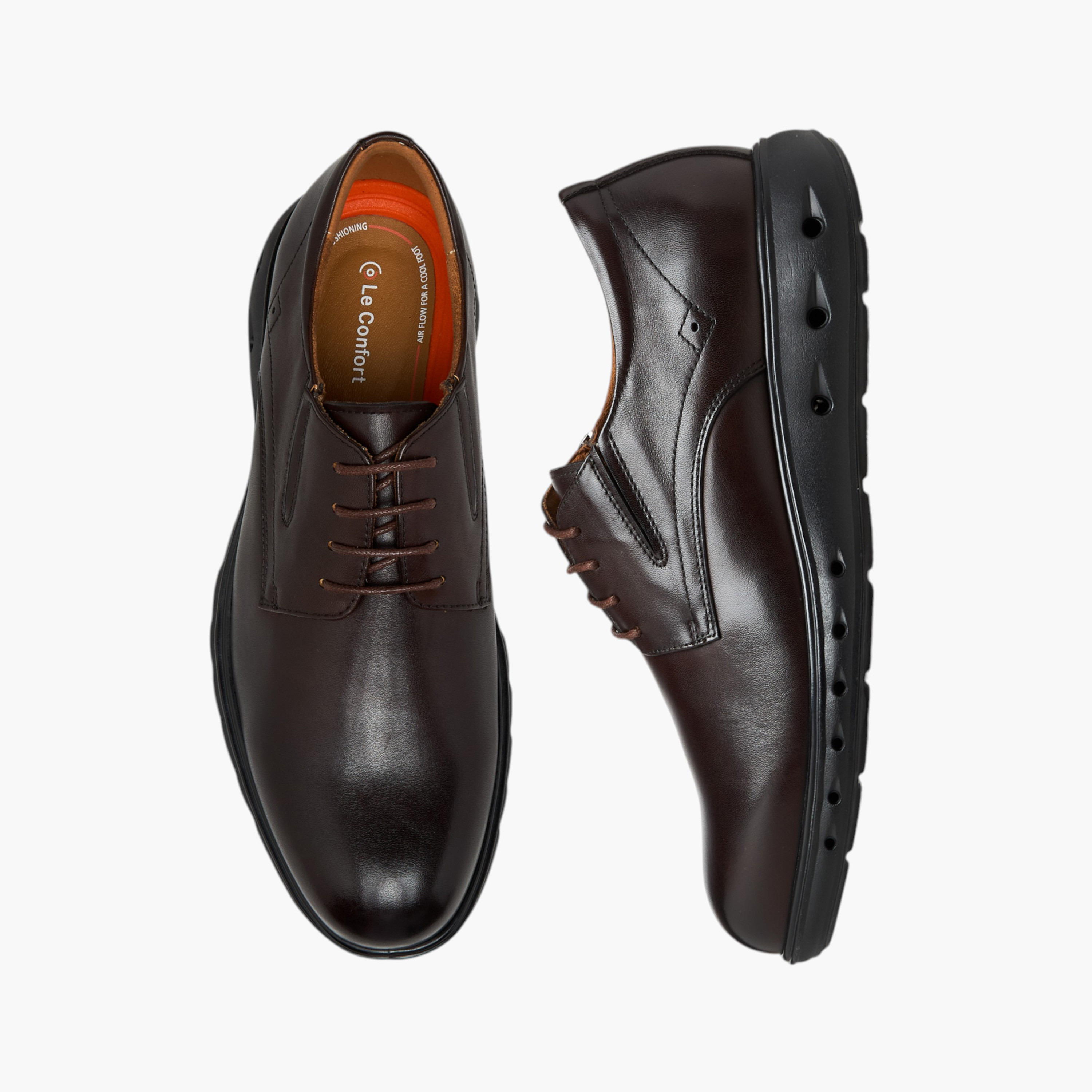 Le Confort Men Solid Lace-Up Leather Derby Shoes-men-shoes-formalshoes-image-1
