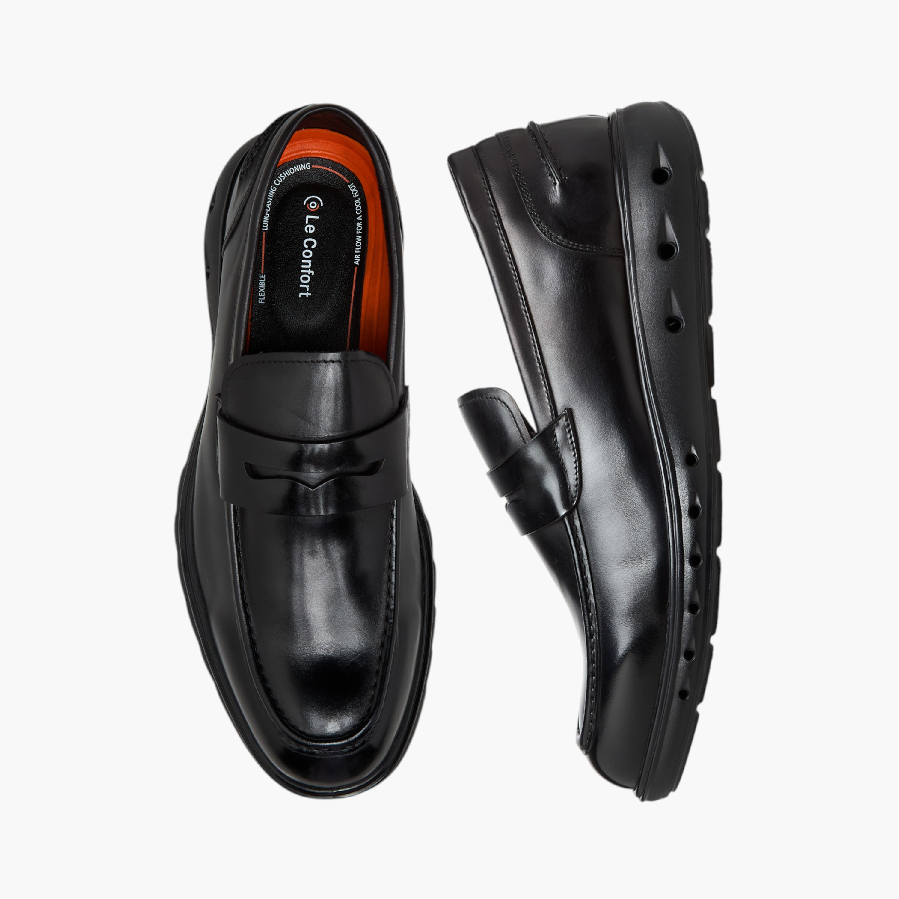 Le Confort Men Solid Slip-On Leather Loafers-men-shoes-loafersandmoccasins-image-1