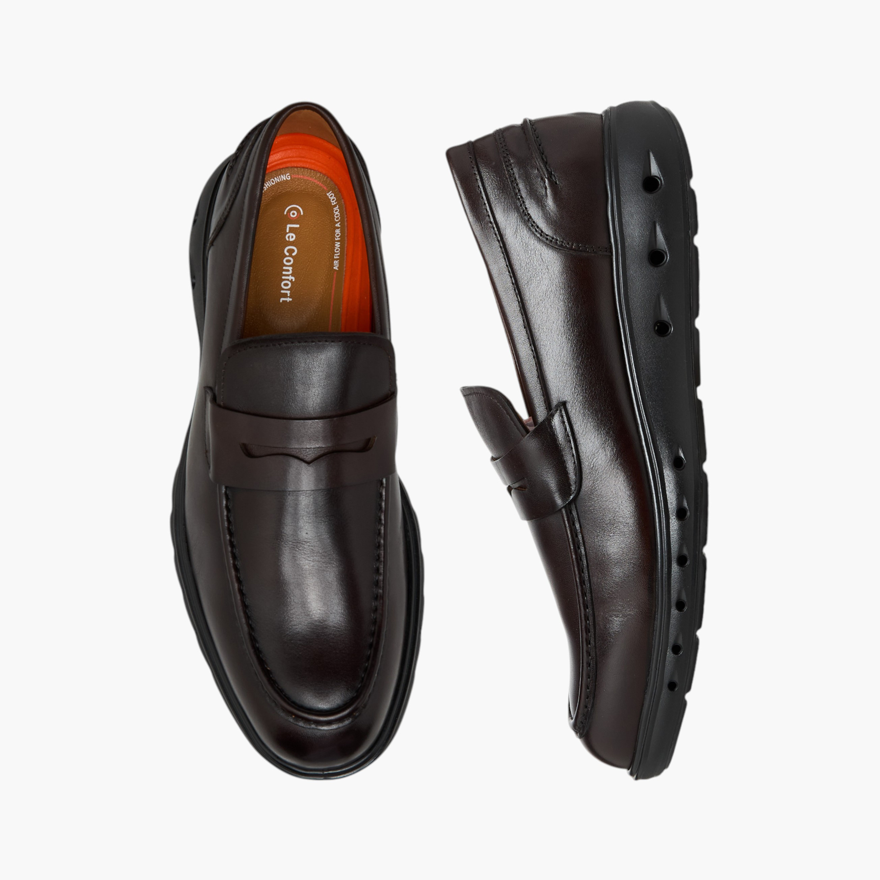 Le Confort Men Solid Slip-On Leather Loafers-men-shoes-loafersandmoccasins-image-1