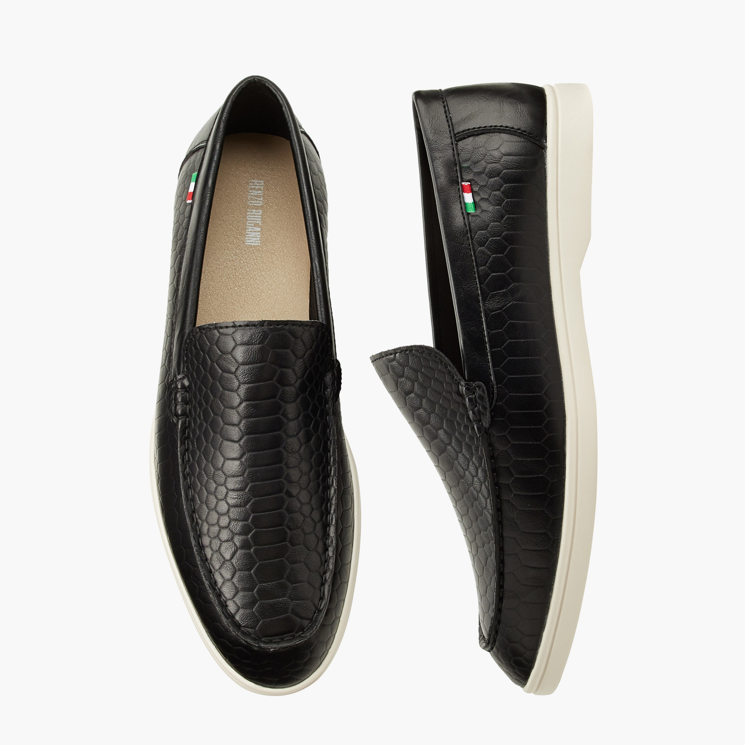 حذاء لوفر بارز الملمس سهل الارتداء للرجال من رينزو روجاني-men-shoes-loafersandmoccasins-image-1