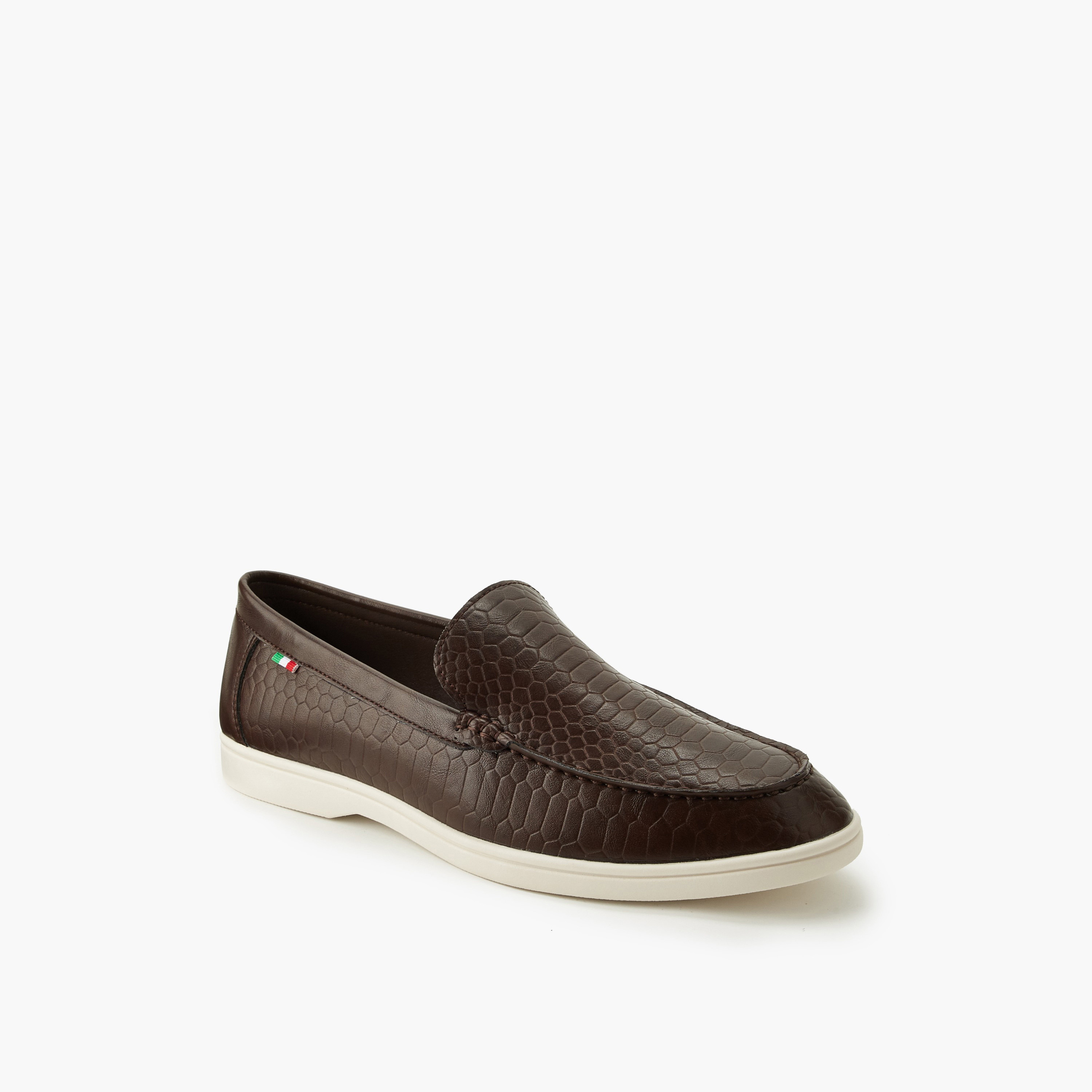 Renzo Ruganni Men Textured Slip-on Loafers-men-shoes-loafersandmoccasins-image-2