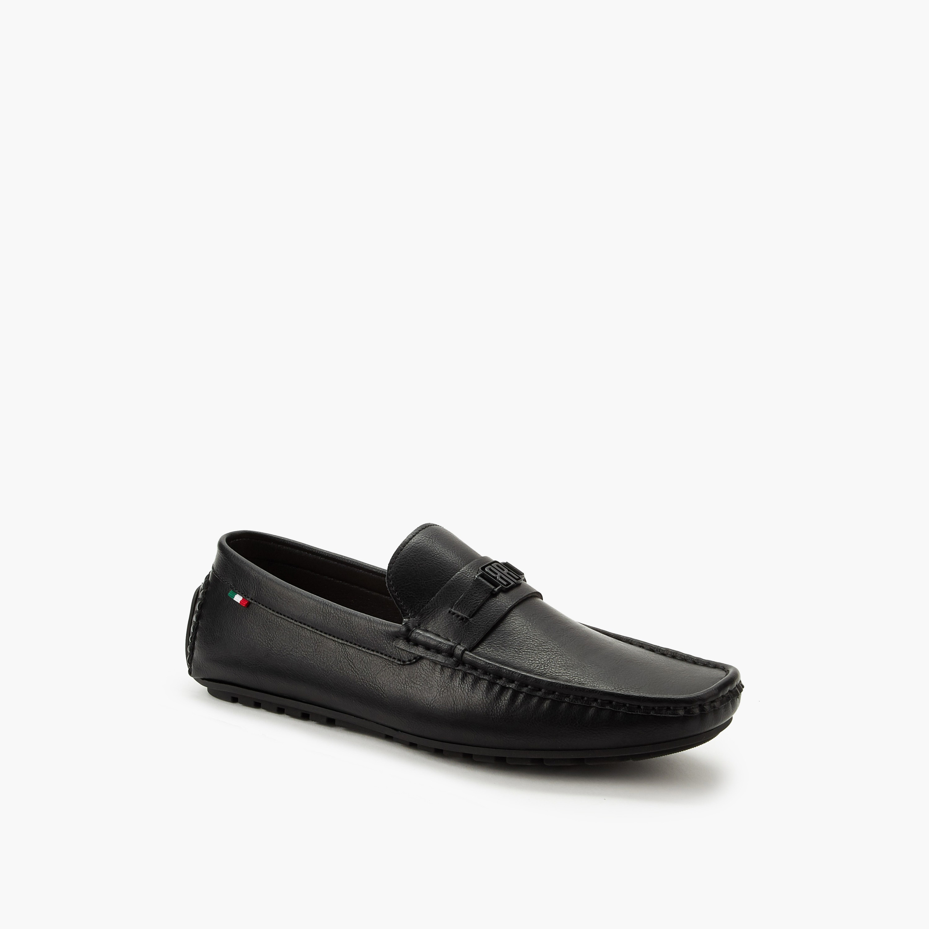 Renzo Ruganni Men Logo Accent Slip-On Moccasins-men-shoes-loafersandmoccasins-image-2
