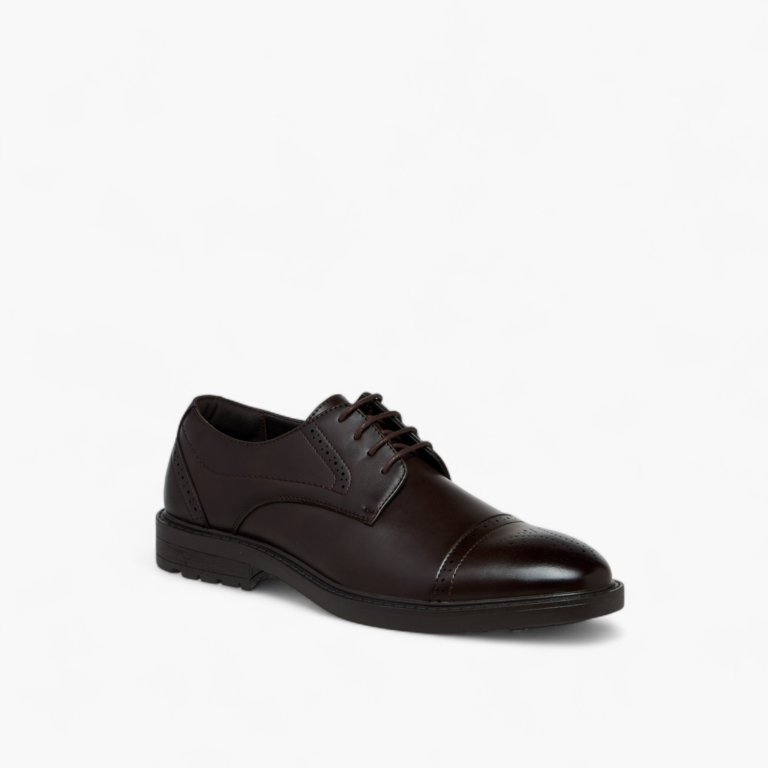 LBL by Shoexpress Perforated Lace-Up Derby Shoes-men-shoes-formalshoes-image-2