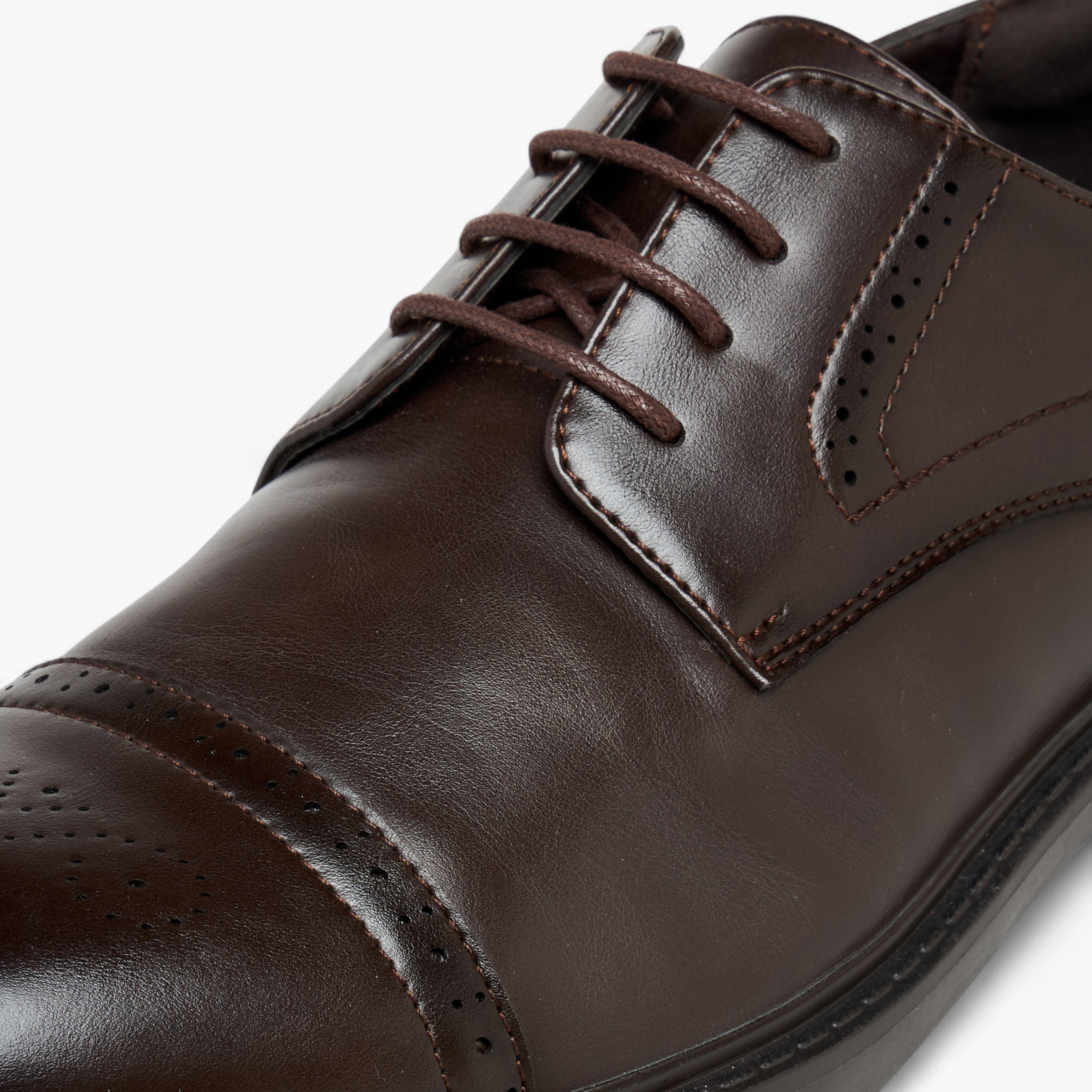 LBL by Shoexpress Perforated Lace-Up Derby Shoes-men-shoes-formalshoes-image-4
