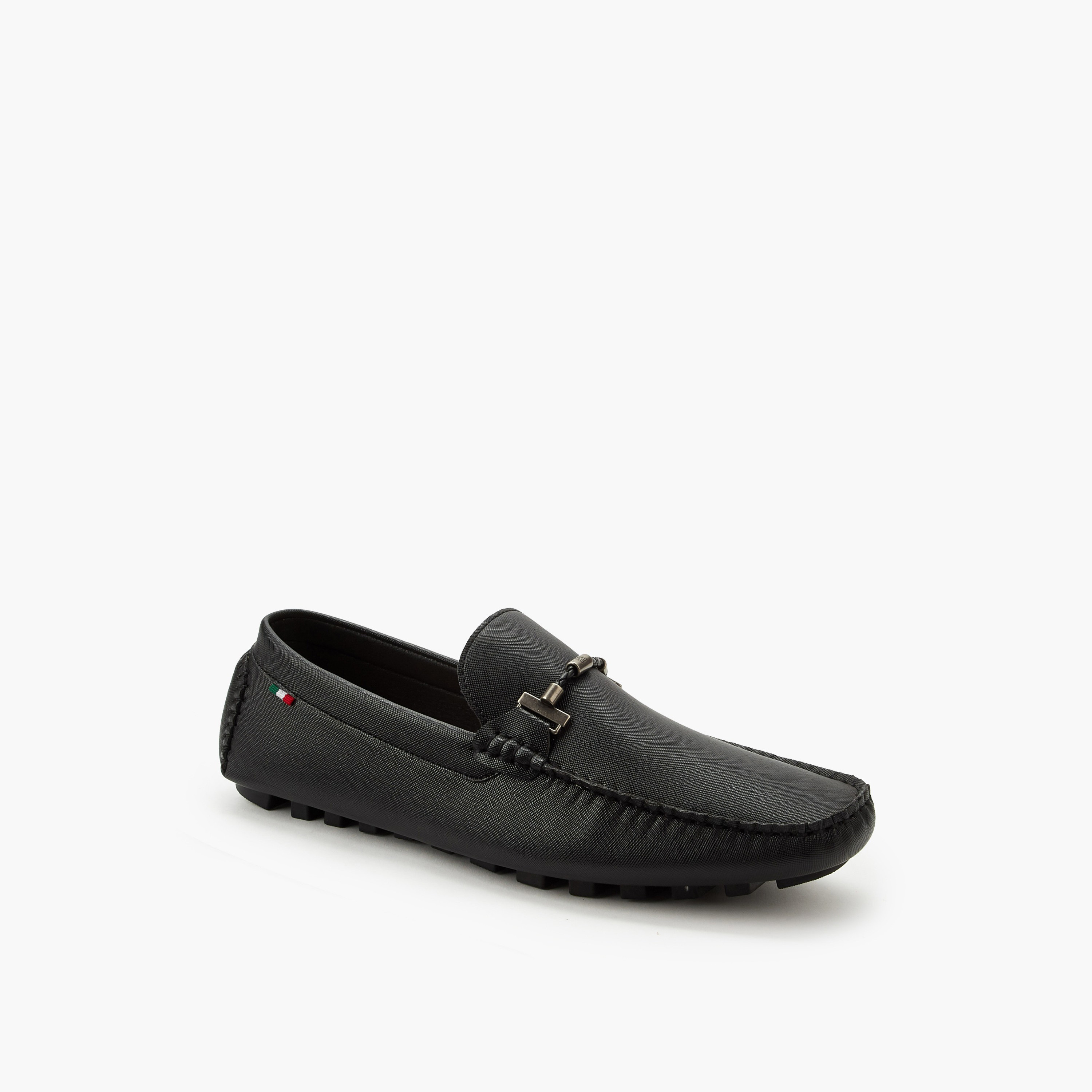Renzo Ruganni Men Textured Slip-On Moccasins-men-shoes-loafersandmoccasins-image-2