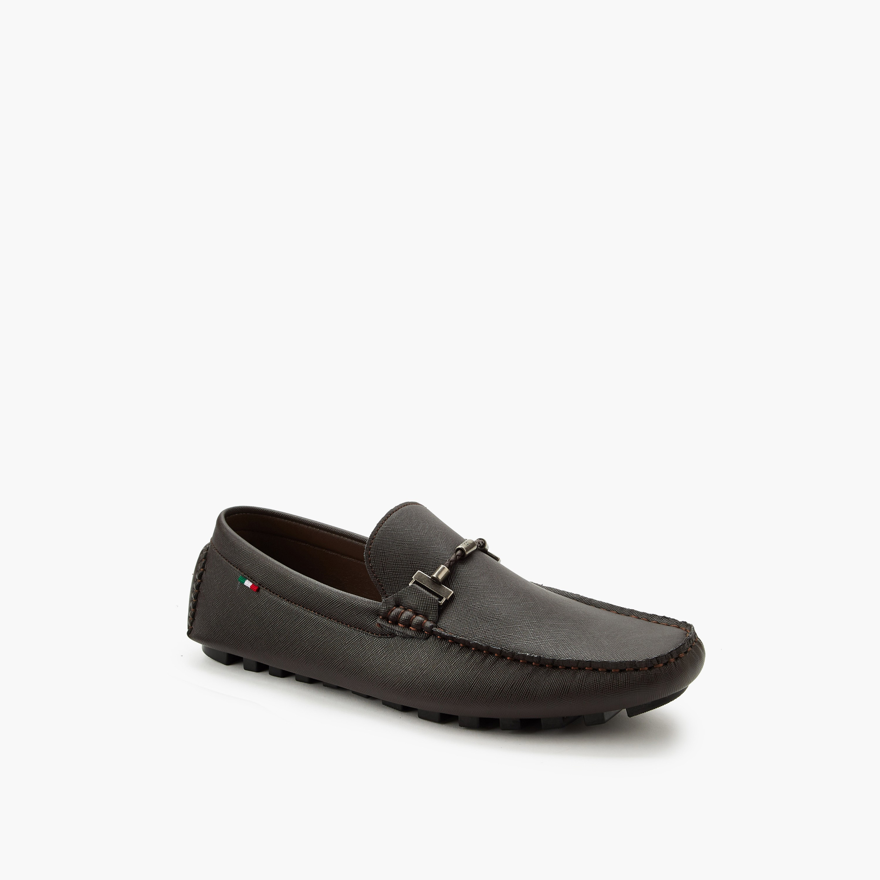 Renzo Ruganni Men Textured Slip-On Moccasins-men-shoes-loafersandmoccasins-image-2
