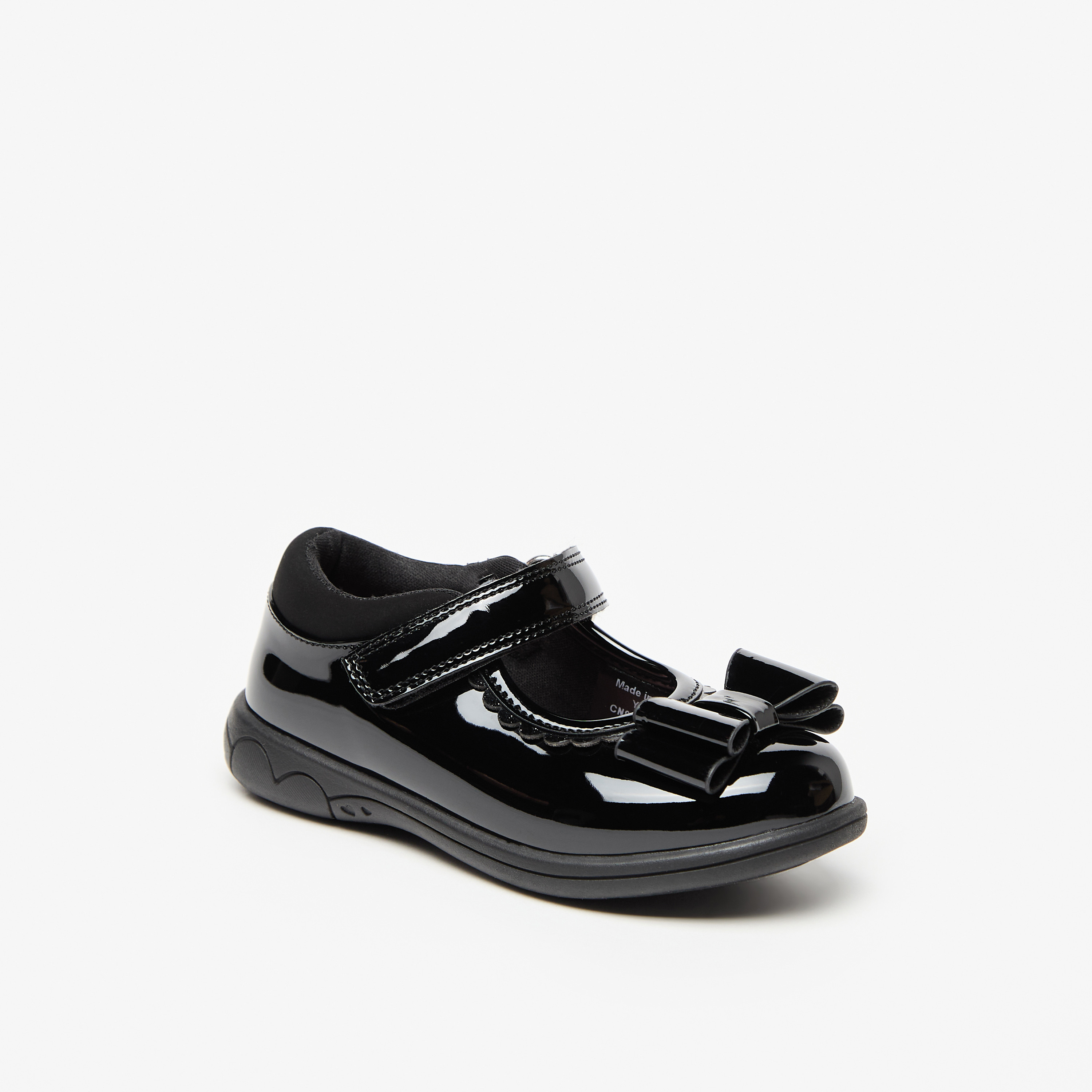 Juniors Bow Accent Mary Jane Shoes with Hook and Loop Closure-girls-shoes-maryjanes-image-1