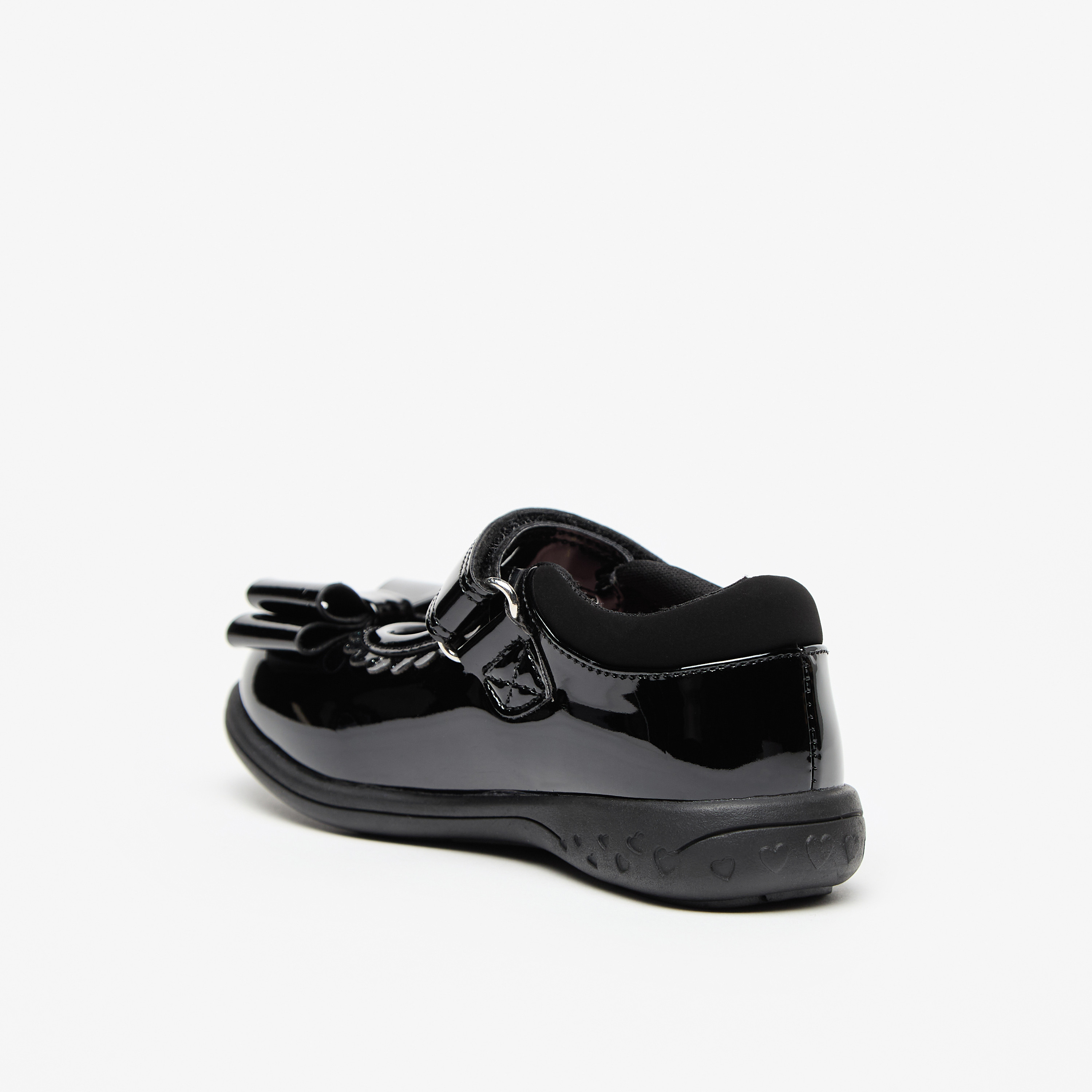 Juniors Bow Accent Mary Jane Shoes with Hook and Loop Closure-girls-shoes-schoolshoes-image-2