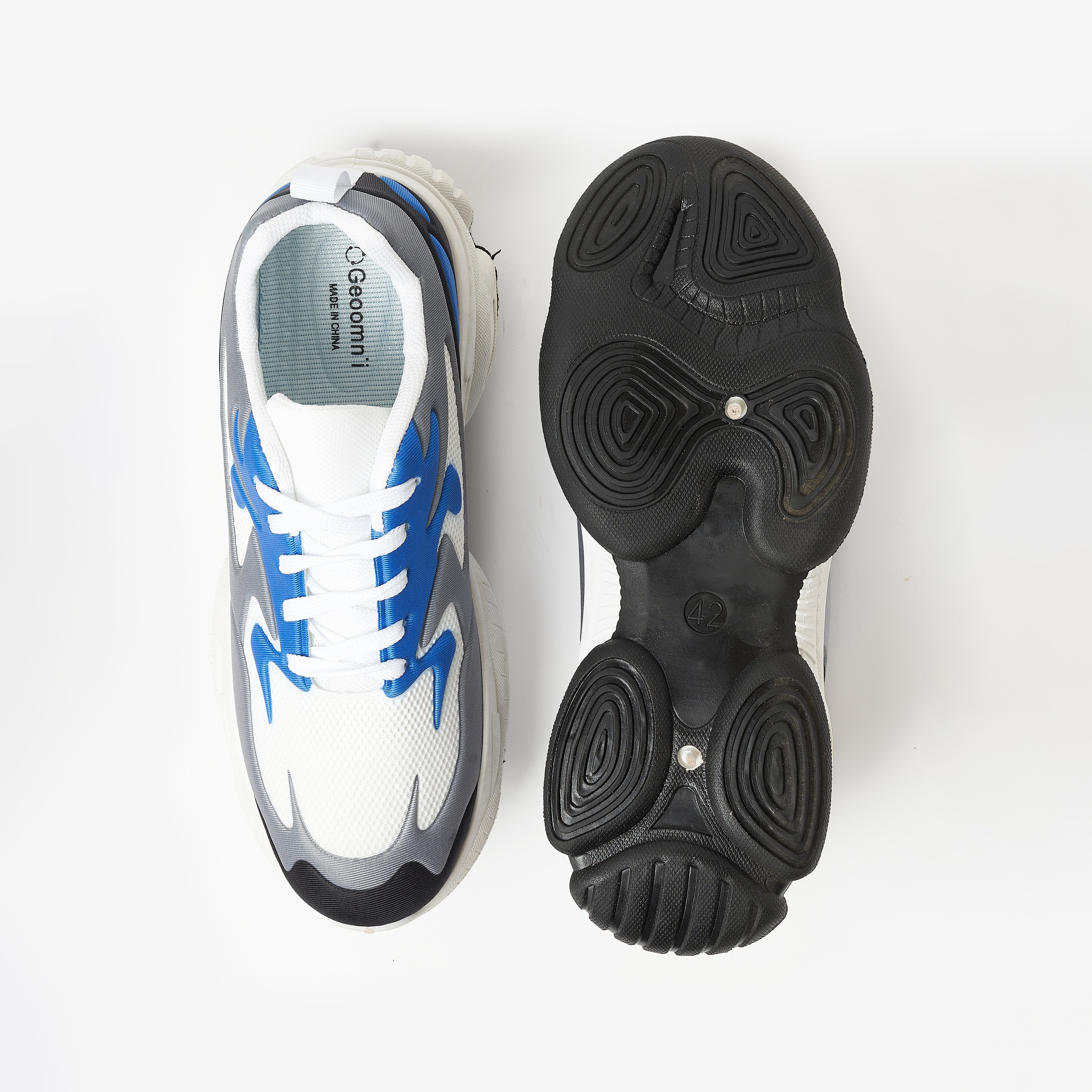  YJM003 | سنيكرز جيومني ذو مكتنزة وكلر بلوك للرجال مع رباط برقبة منخفضة -men-shoes-sneakers-image-5