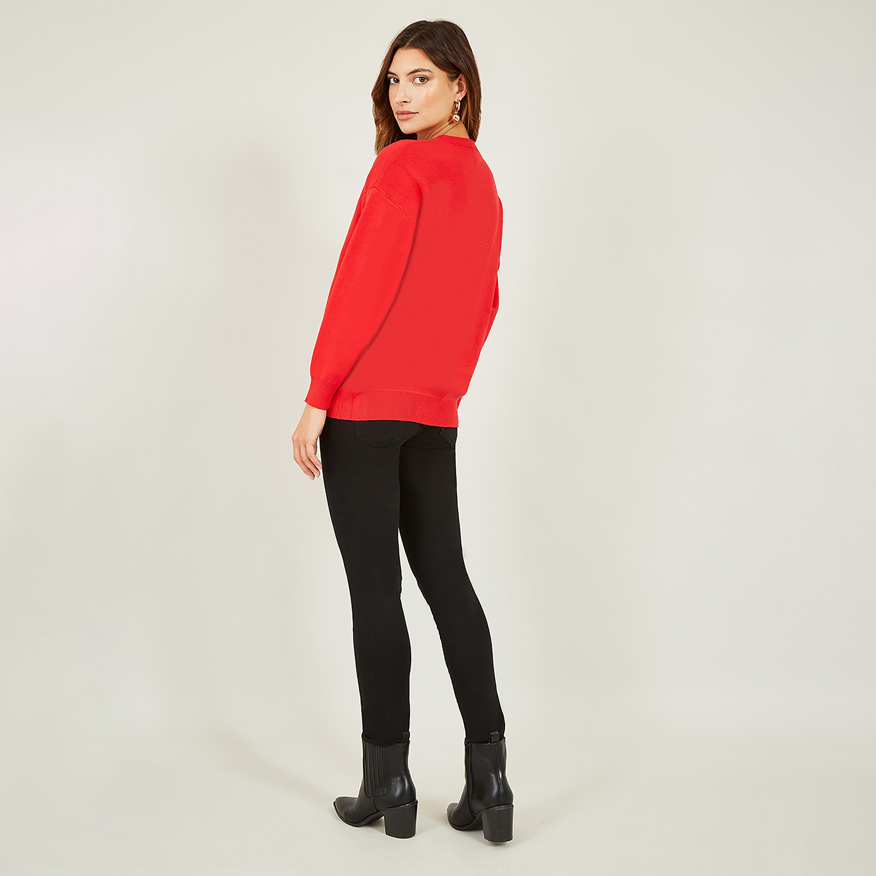 جامبر نسائي محبوك مزين بطبعة طائر البطريق احتفالية كريسماس من يامي-women-winterwear-cardigansandjumpers-jumpers-image-8