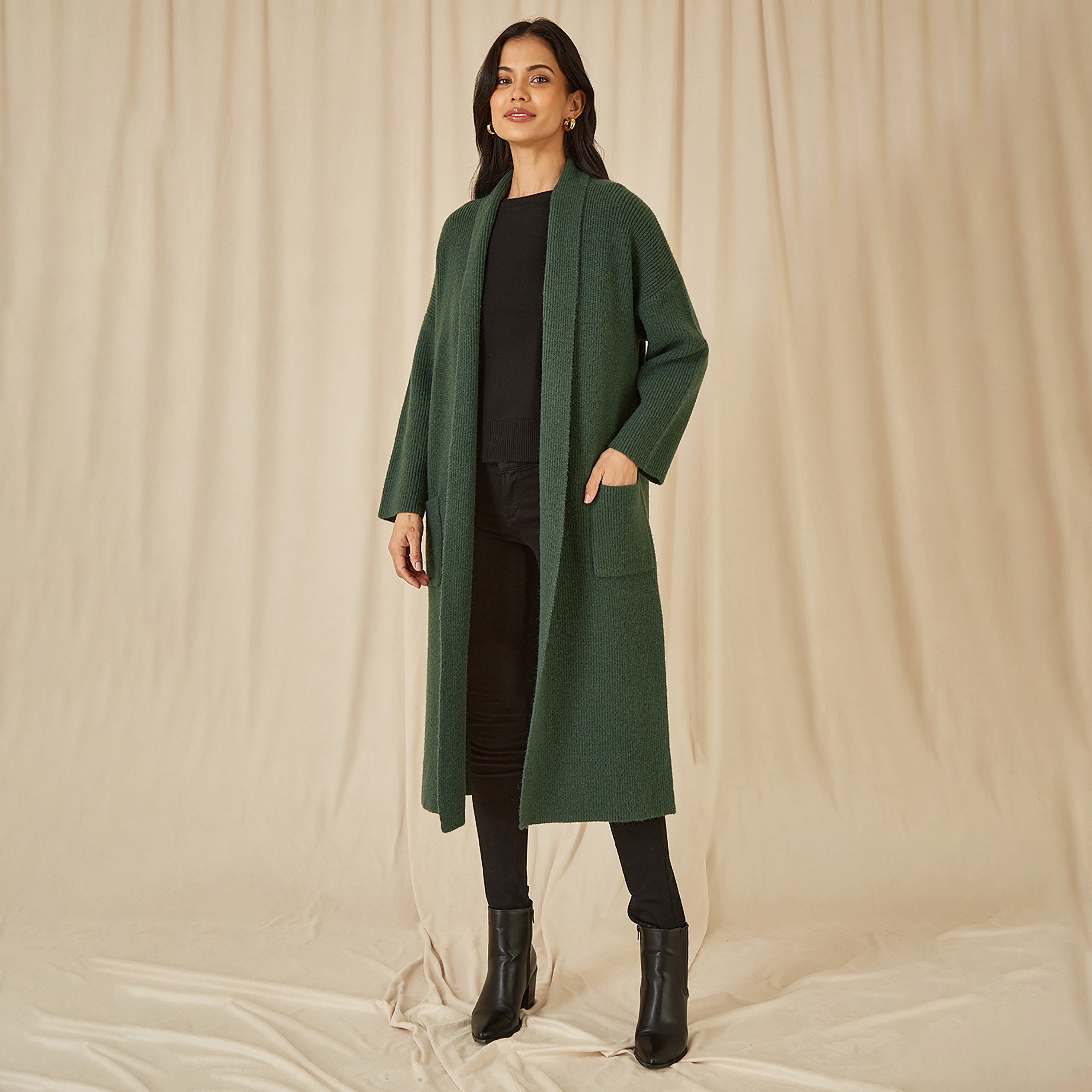 Yumi Knitted Long Women's Cardigan with Pockets-women-clothing-cardigansandjumpers-cardigans-image-3