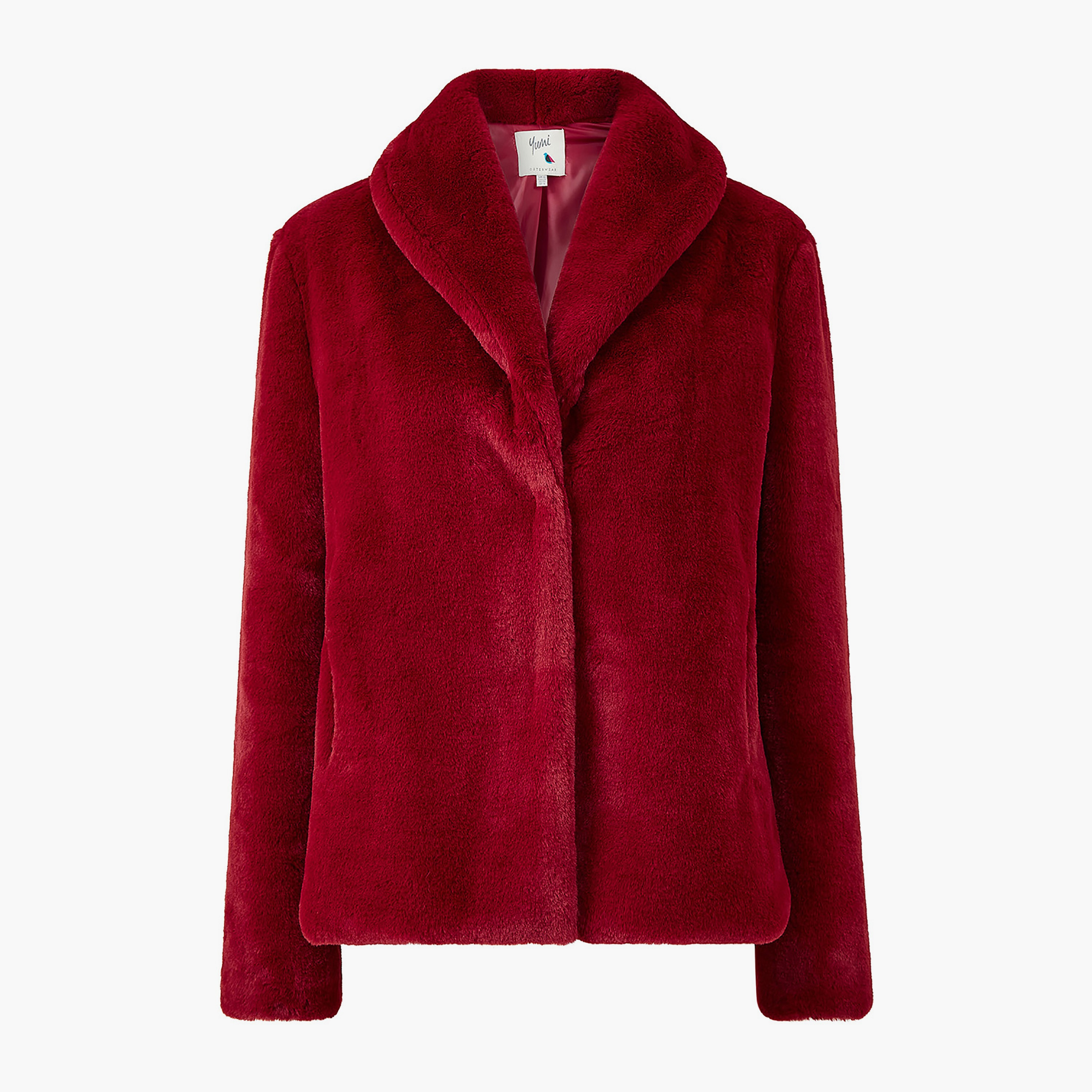 معطف نسائي قصير من الفرو الصناعي مع ياقة مدورة باللون الأحمر من يامي-women-clothing-coatsandjackets-jackets-image-5