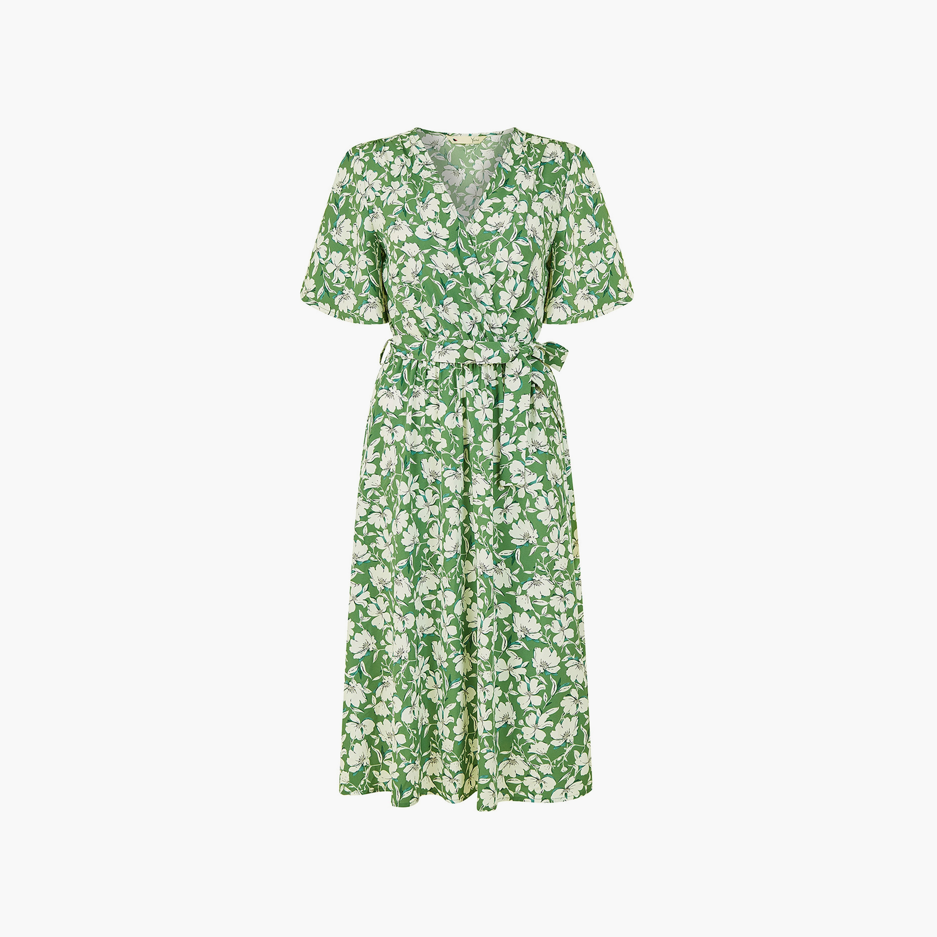 فستان ميدي نسائي باللون الأخضر المزهر من يامي-women-clothing-dresses-image-4